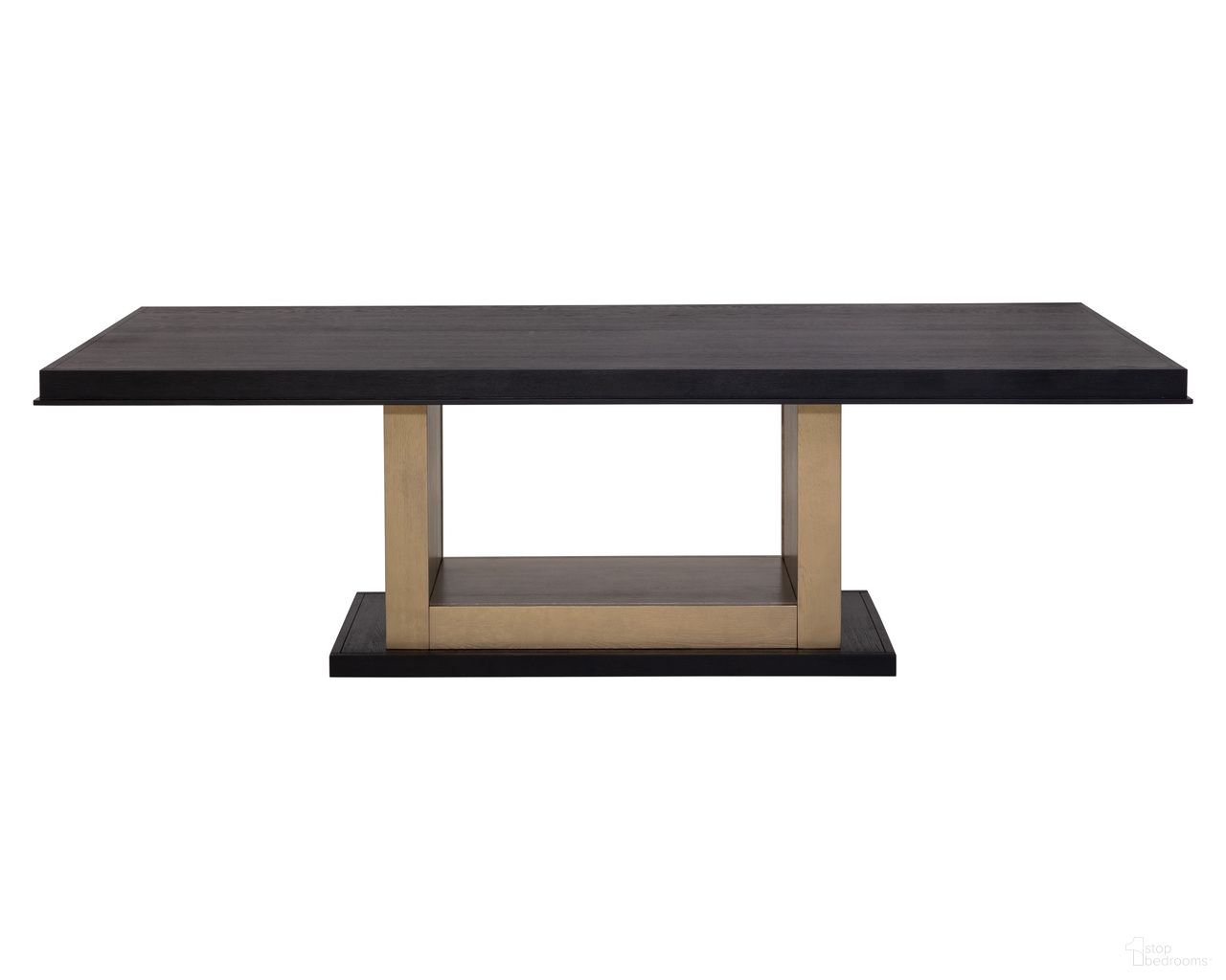 Judson 100 Inch Judson Dining Table In Black and Warm Brass