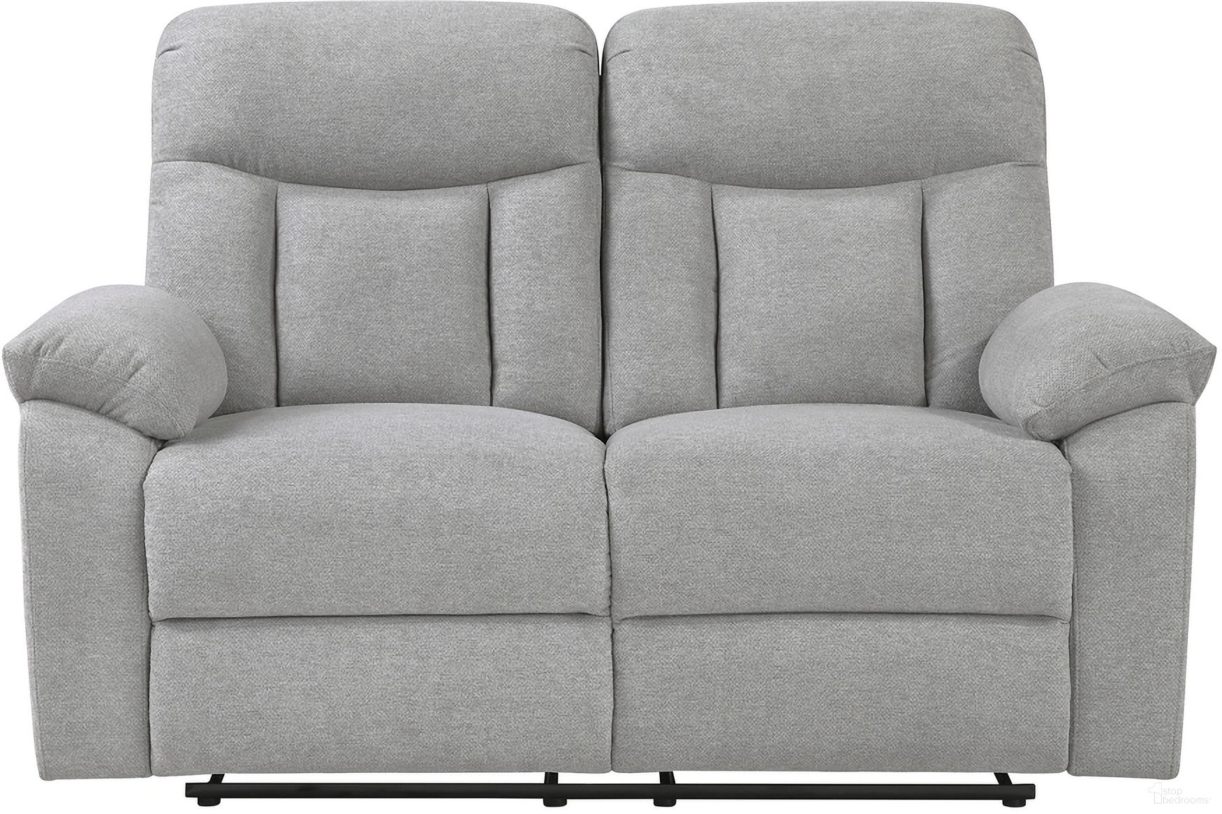 The appearance of Jules Double Reclining Loveseat In Gray designed by Homelegance in the modern / contemporary interior design. This gray piece of furniture  was selected by 1StopBedrooms from Jules Collection to add a touch of cosiness and style into your home. Sku: 8440GRY-2. Material: Chenille.