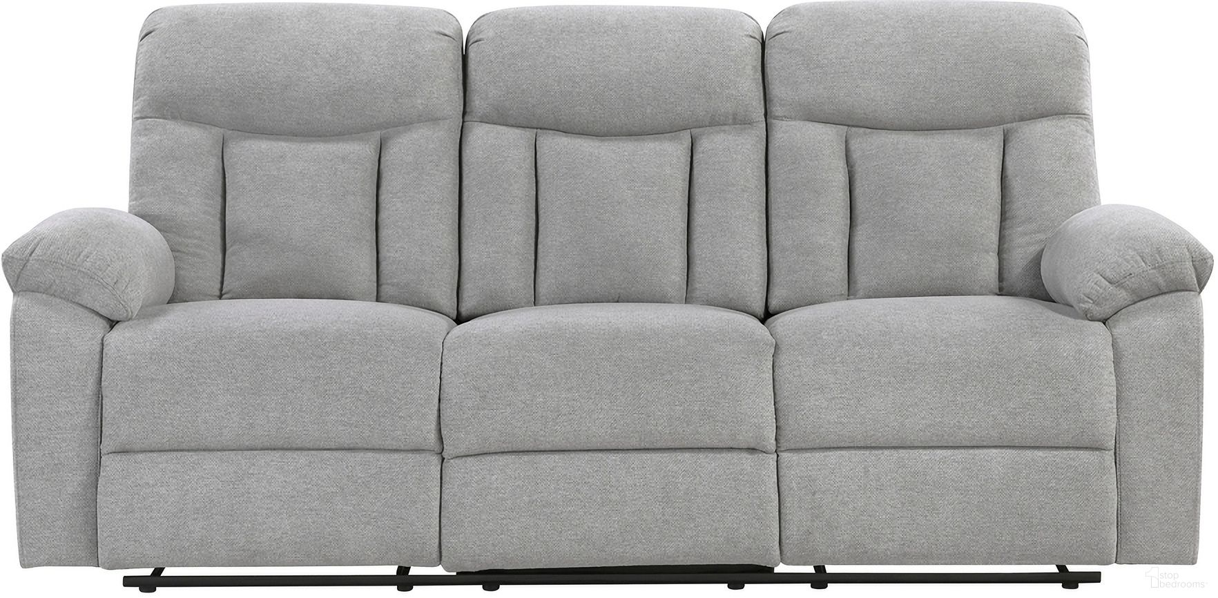 The appearance of Jules Double Reclining Sofa In Gray designed by Homelegance in the modern / contemporary interior design. This gray piece of furniture  was selected by 1StopBedrooms from Jules Collection to add a touch of cosiness and style into your home. Sku: 8440GRY-3. Material: Chenille.