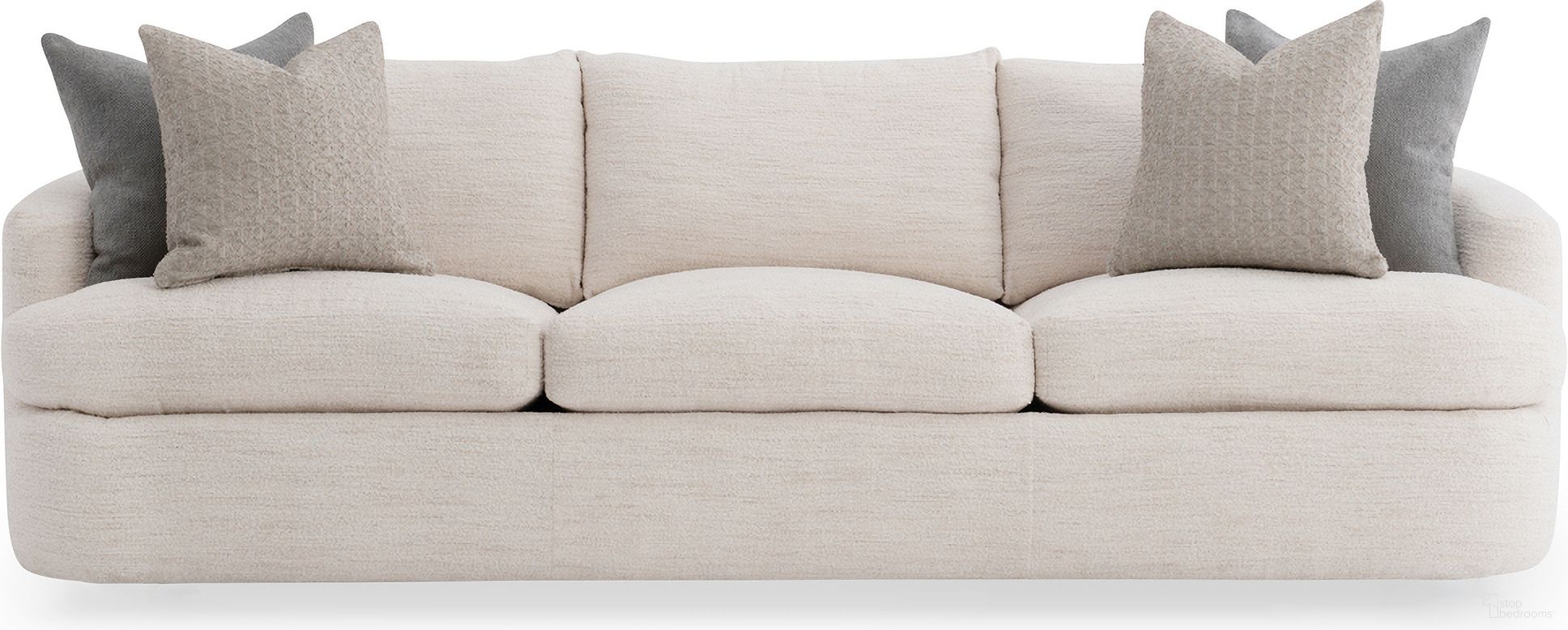The appearance of Jules Fabric Sofa In Cream Boucle designed by Bernhardt in the modern / contemporary interior design. This cream boucle piece of furniture was selected by 1StopBedrooms from Jules Collection to add a touch of cosiness and style into your home. Sku: P1827A. Material: Fabric.