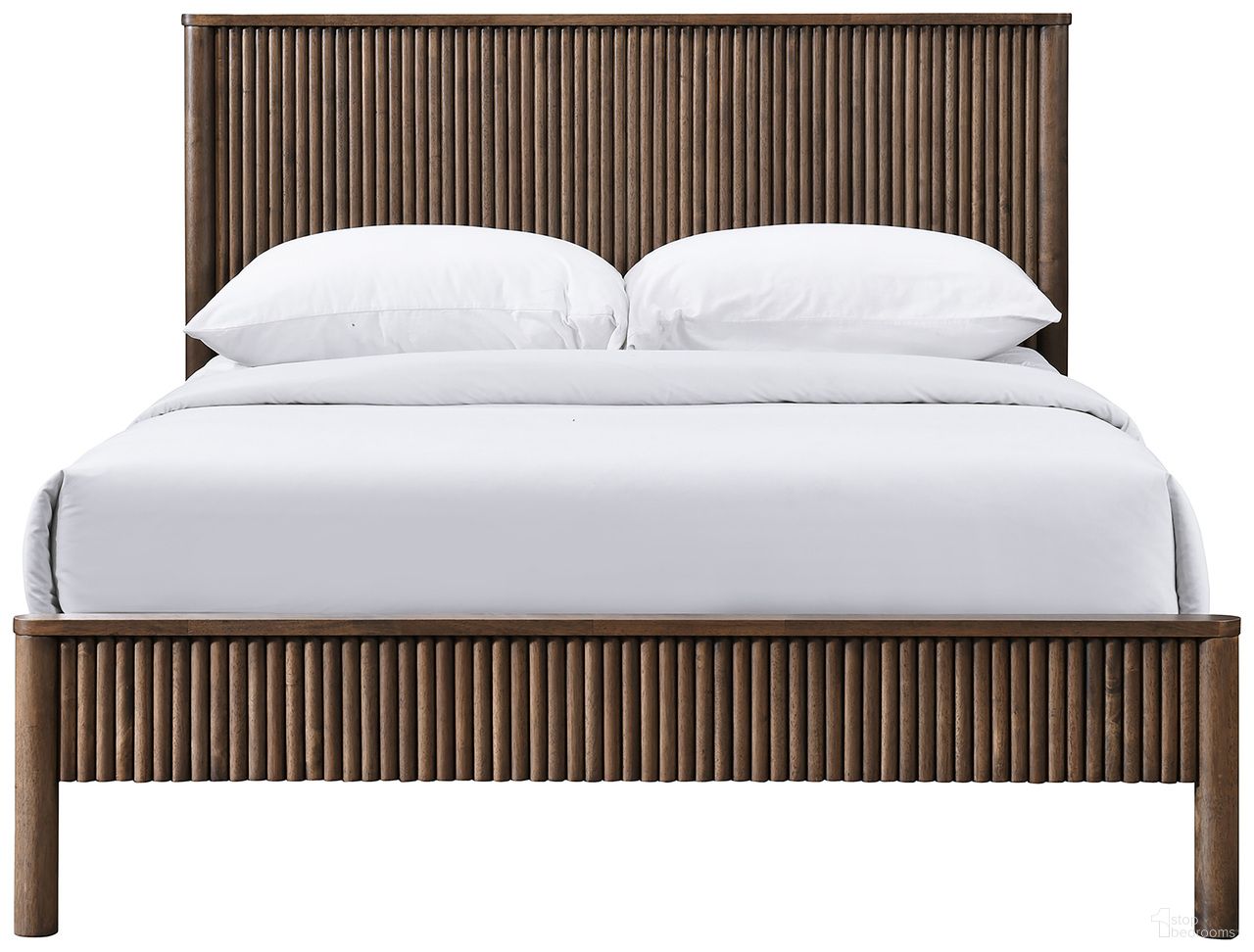 Julesford Solid Wood Queen Bed In Walnut