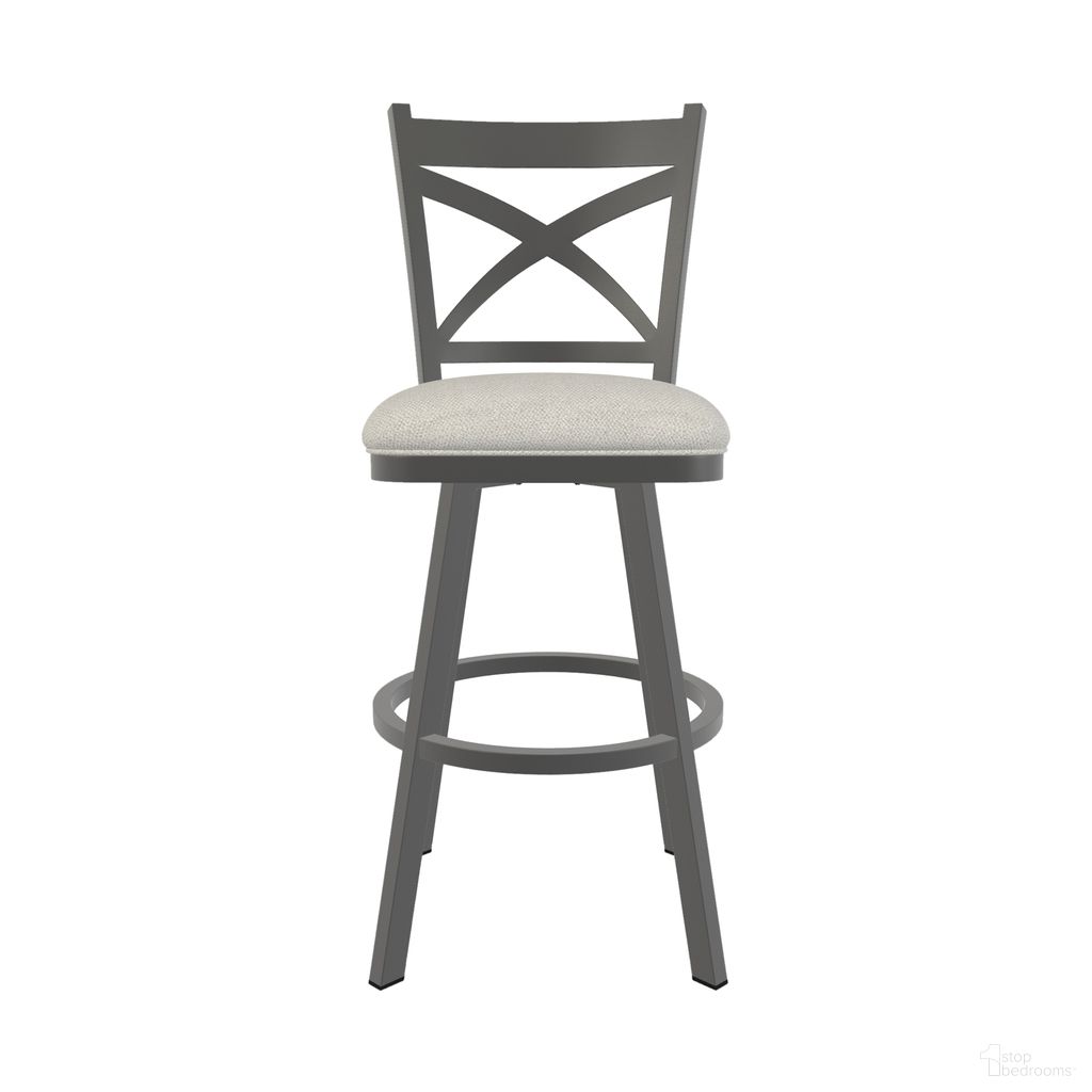 The appearance of Julia 26 Inch Counter Height Swivel Stool In Firestone Grey and Irish Mist designed by Wesley Allen in the transitional interior design. This firestone grey/irish mist piece of furniture  was selected by 1StopBedrooms from Julia Collection to add a touch of cosiness and style into your home. Sku: B513H26-S-PTR-FM. Material: Metal.