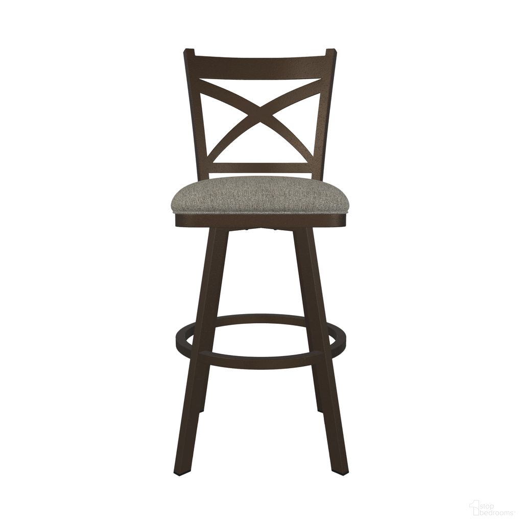 The appearance of Julia 30 Inch Bar Height Swivel Stool In Cobblestone and Textured Ash designed by Wesley Allen in the transitional interior design. This cobblestone/textured ash piece of furniture  was selected by 1StopBedrooms from Julia Collection to add a touch of cosiness and style into your home. Sku: B513H30-S-PBS-SSA. Material: Metal.