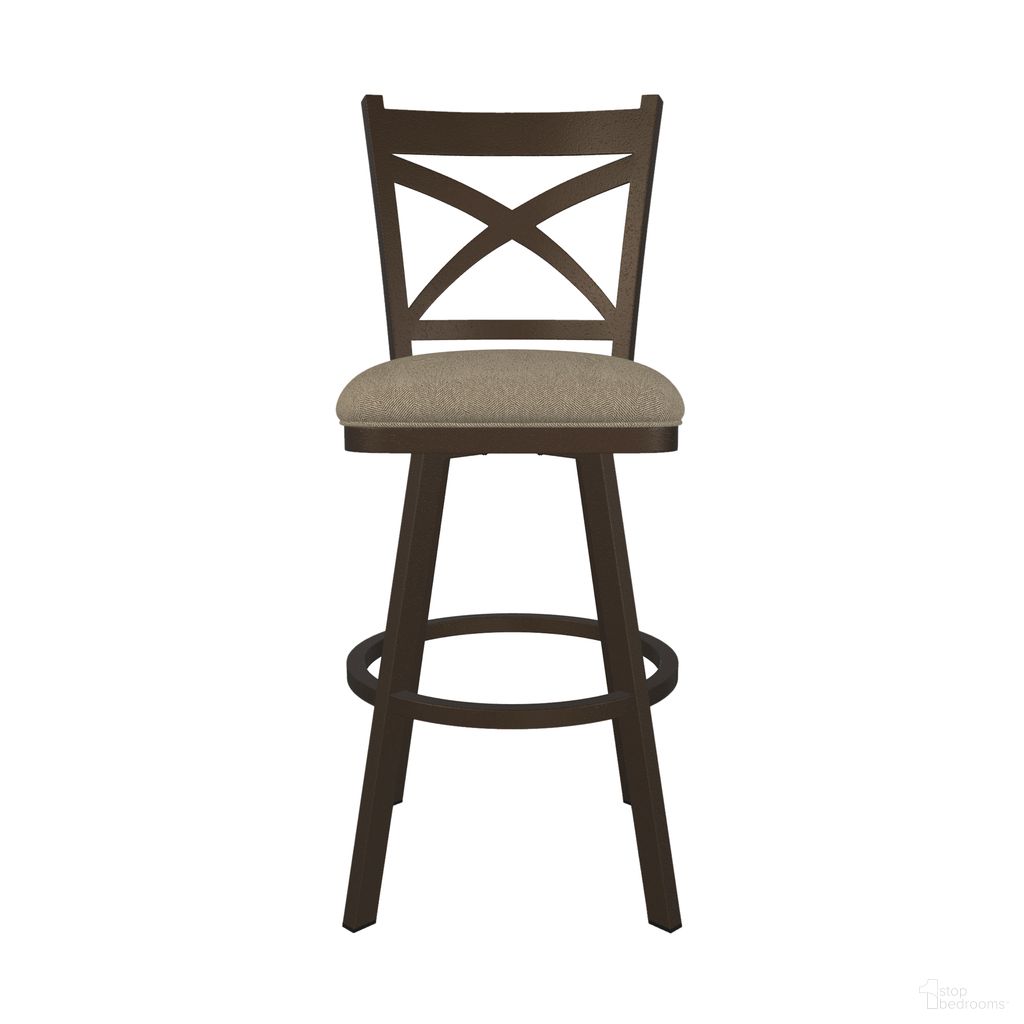 The appearance of Julia 30 Inch Bar Height Swivel Stool In Cobblestone and Venetian designed by Wesley Allen in the transitional interior design. This cobblestone/venetian piece of furniture was selected by 1StopBedrooms from Julia Collection to add a touch of cosiness and style into your home. Sku: B513H30-S-PBS-M82004. Material: Metal.