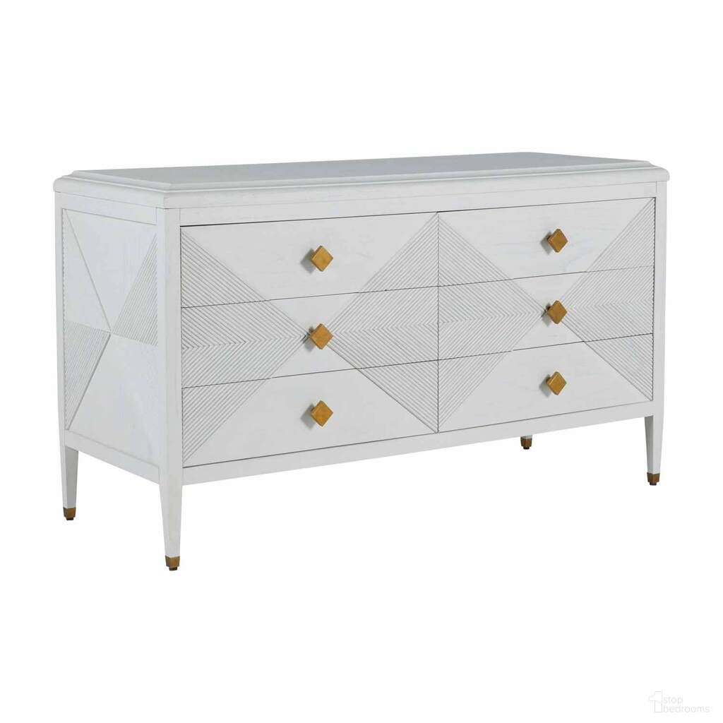 Julia Chest In Alabaster White and Stained Gold