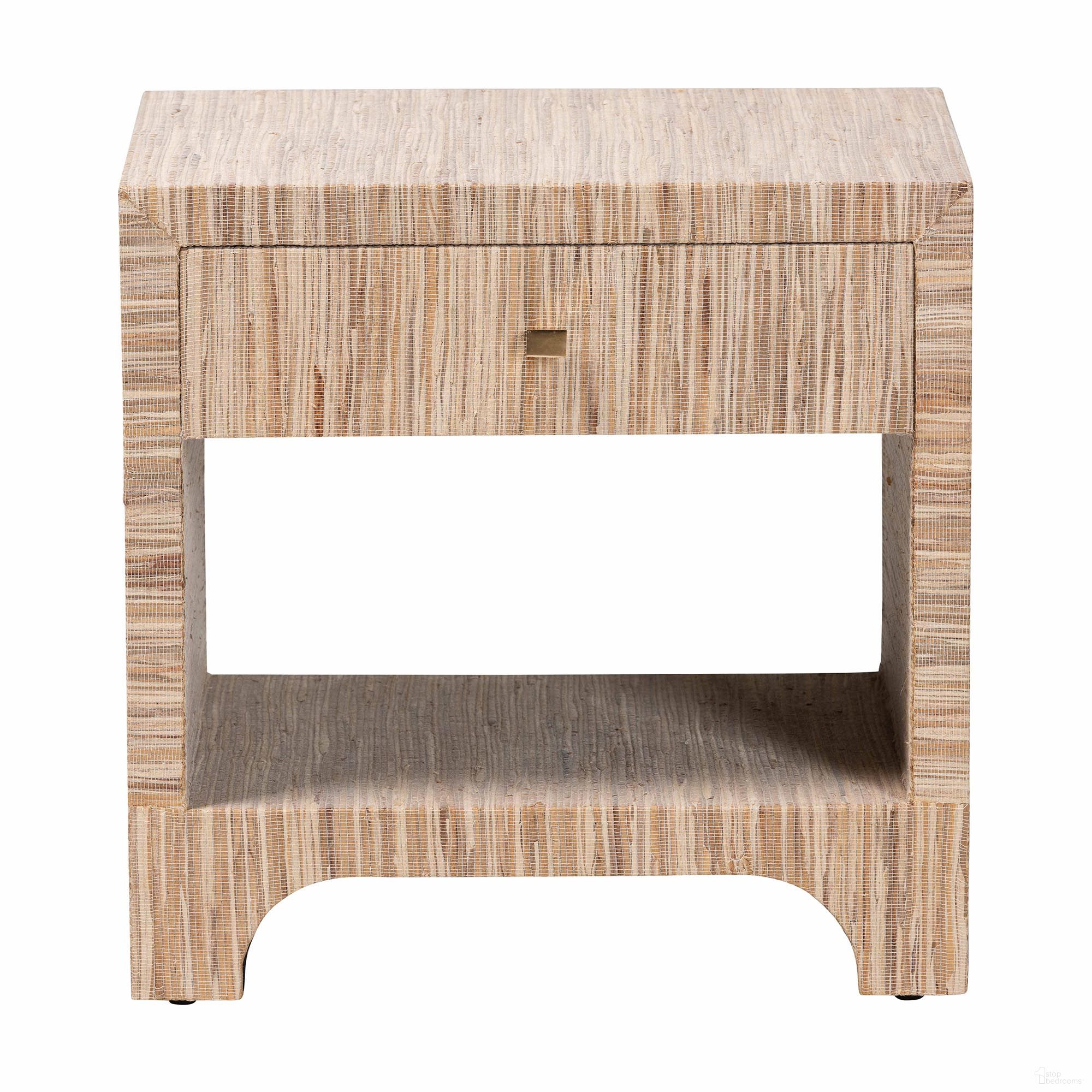 The appearance of Julia Woven Grasscloth 1-Drawer Nightstand In Natural and Gold designed by Baxton Studio in the bohemian interior design. This natural/gold piece of furniture was selected by 1StopBedrooms from Julia Collection to add a touch of cosiness and style into your home. Sku: Julia-Natural Woven Grasscloth-NS. Material: Water Hyacinth.
