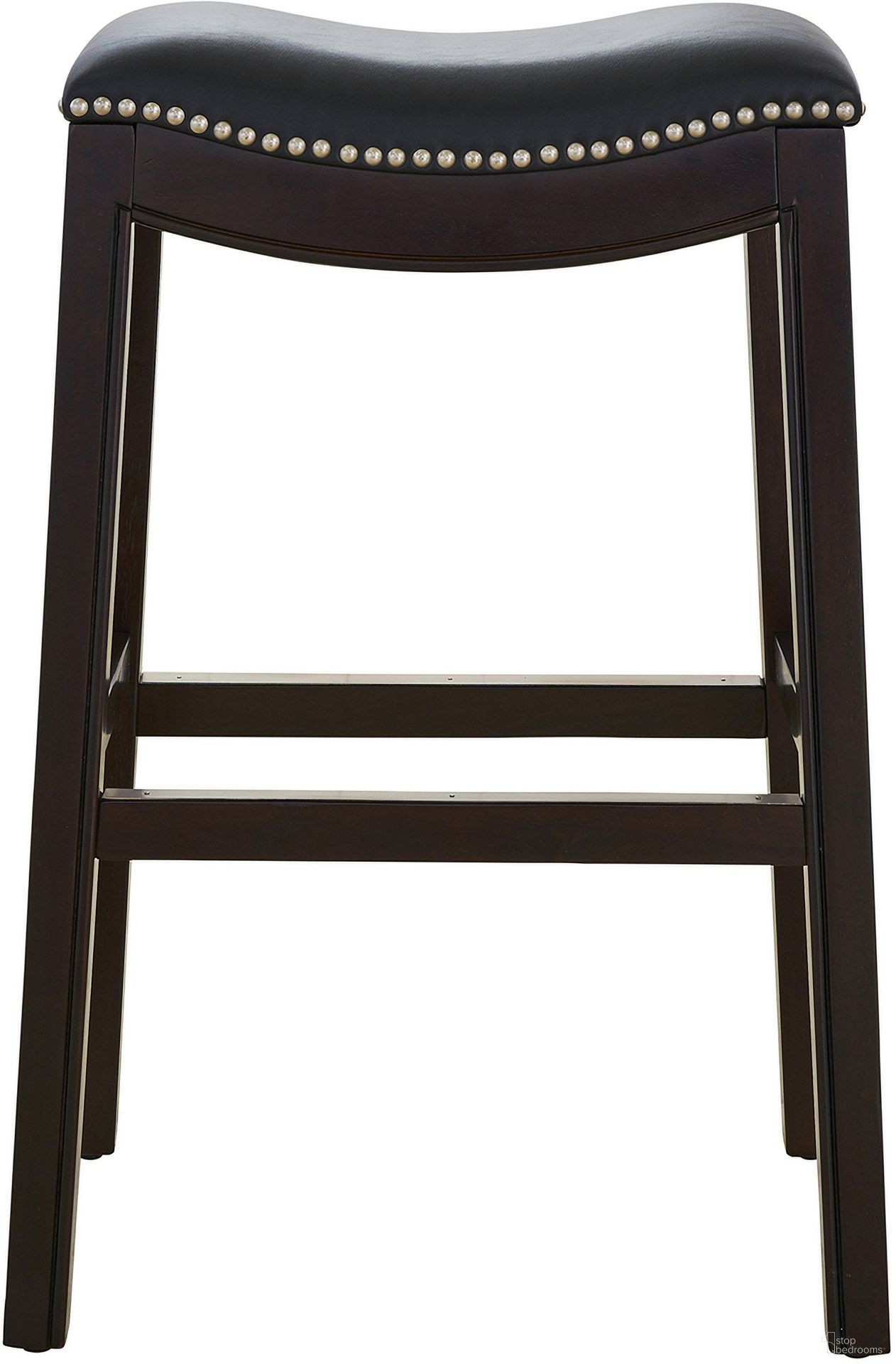 The appearance of Julian 31 Inch Faux Leather Seat Bar-Height Wood Barstool In Espresso and Black designed by New Ridge Home Goods in the country / farmhouse interior design. This espresso and black piece of furniture was selected by 1StopBedrooms from Julian Collection to add a touch of cosiness and style into your home. Sku: NR100131-PBS-EP. Material: Vinyl.