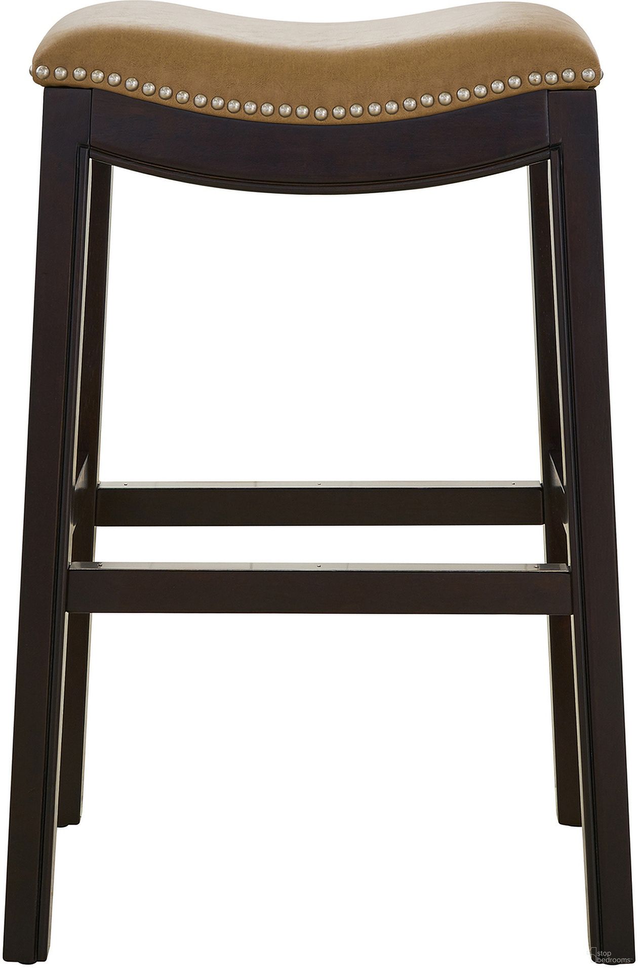 The appearance of Julian 31 Inch Faux Leather Seat Bar-Height Wood Barstool In Espresso and Tan designed by New Ridge Home Goods in the country / farmhouse interior design. This tan and espresso piece of furniture was selected by 1StopBedrooms from Julian Collection to add a touch of cosiness and style into your home. Sku: NR100123-PBS-EP. Material: Vinyl.