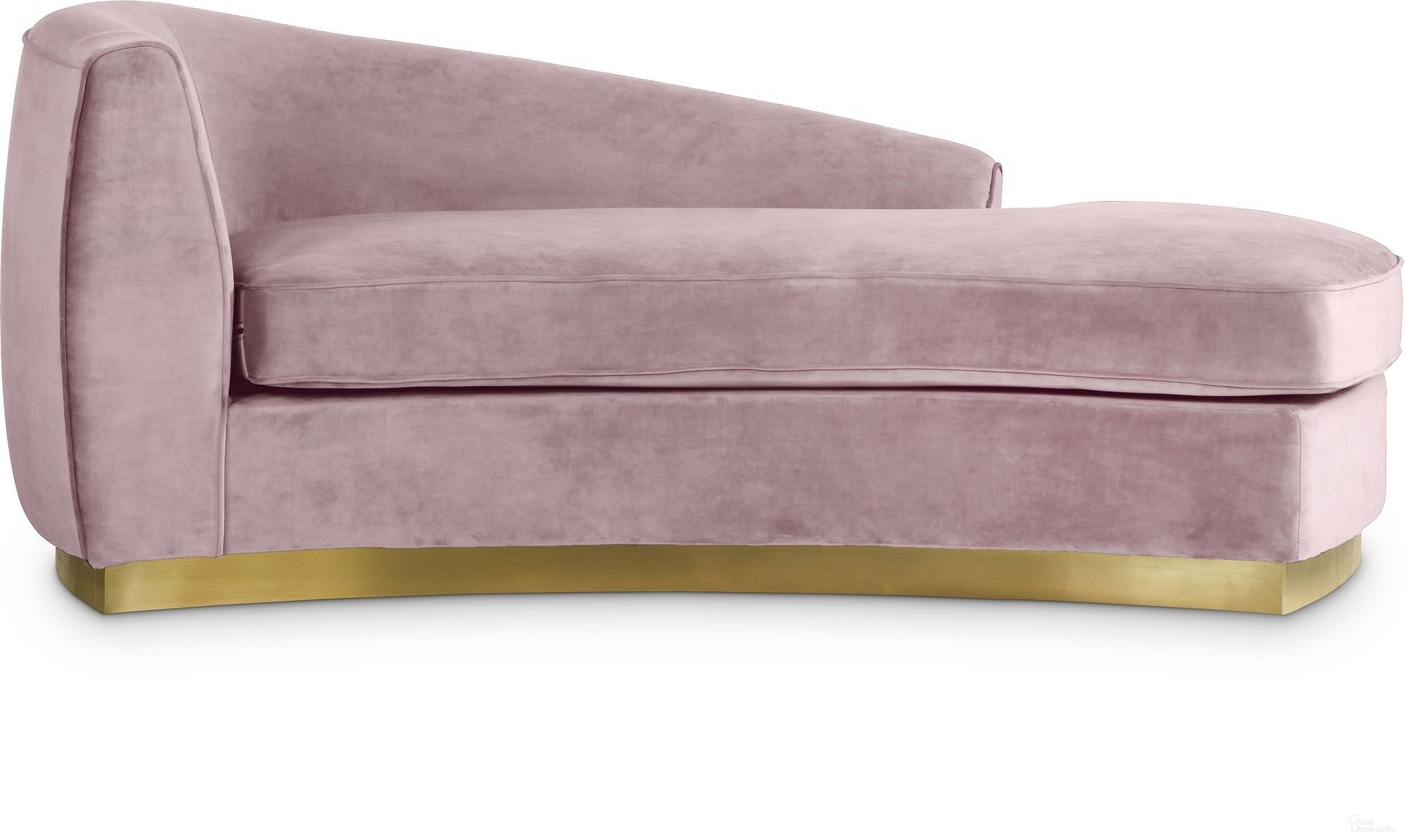 Julian Velvet Chaise In Pink