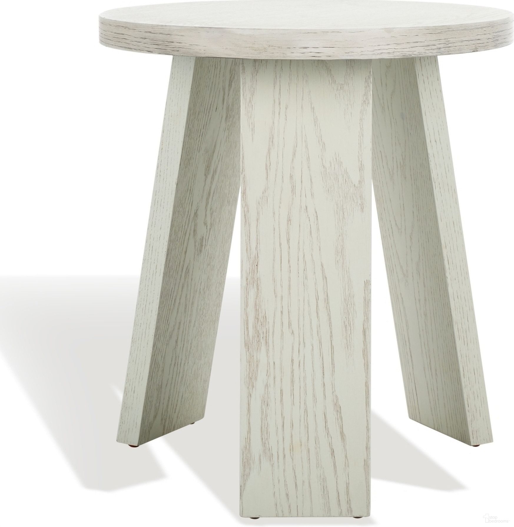 Julianna Wood Accent Table In White Wash