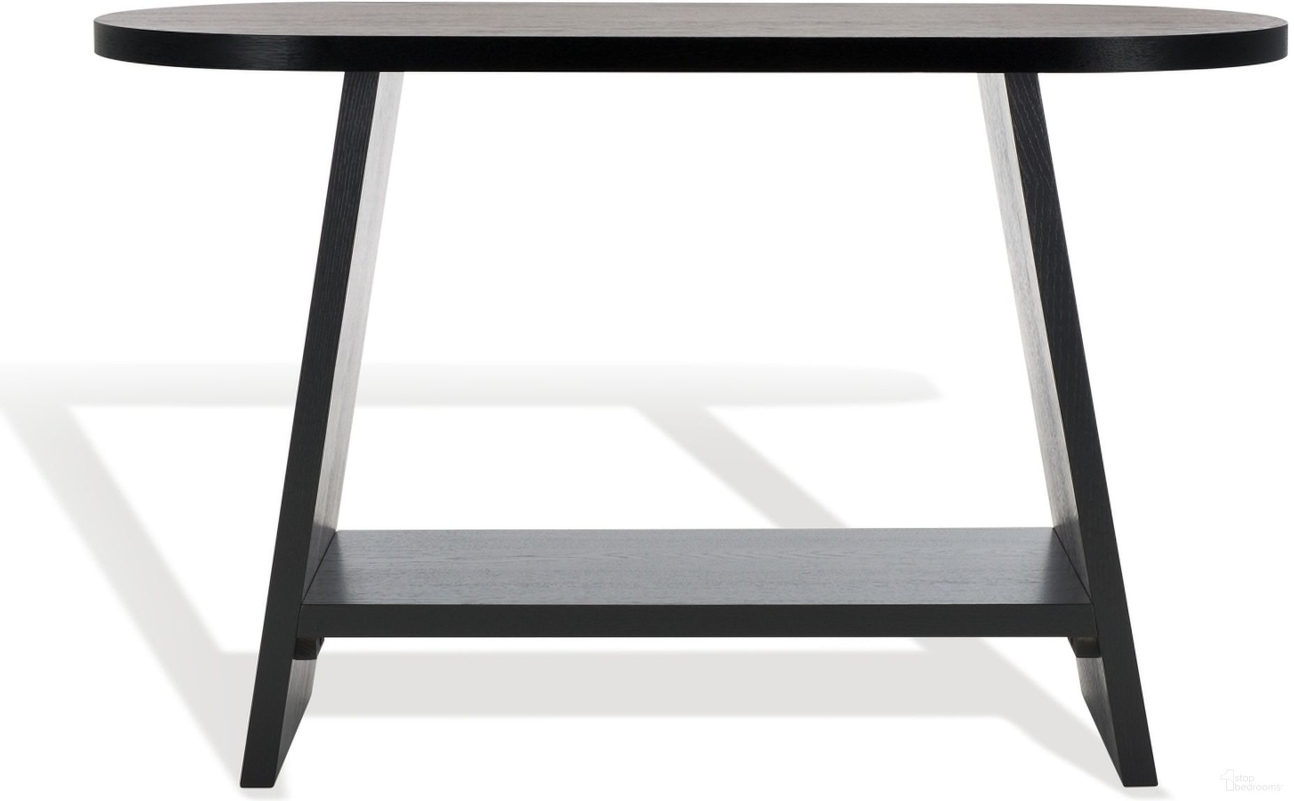 The appearance of Julianna Wood Console Table In Black designed by Safavieh Couture in the modern / contemporary interior design. This black piece of furniture  was selected by 1StopBedrooms from Julianna Collection to add a touch of cosiness and style into your home. Sku: SFV2166B. Material: MDF.