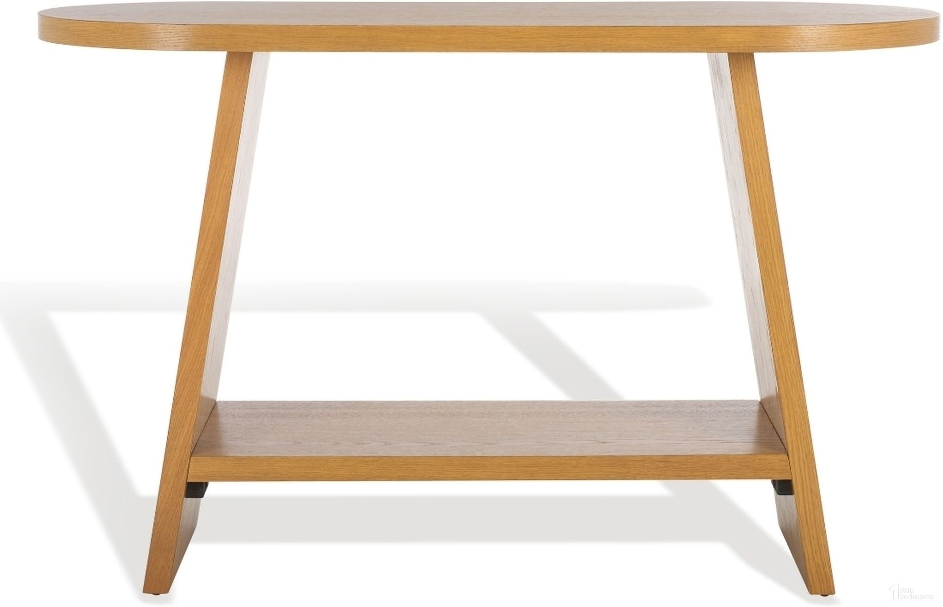 The appearance of Julianna Wood Console Table In Natural designed by Safavieh Couture in the modern / contemporary interior design. This natural piece of furniture  was selected by 1StopBedrooms from Julianna Collection to add a touch of cosiness and style into your home. Sku: SFV2166D. Material: MDF.