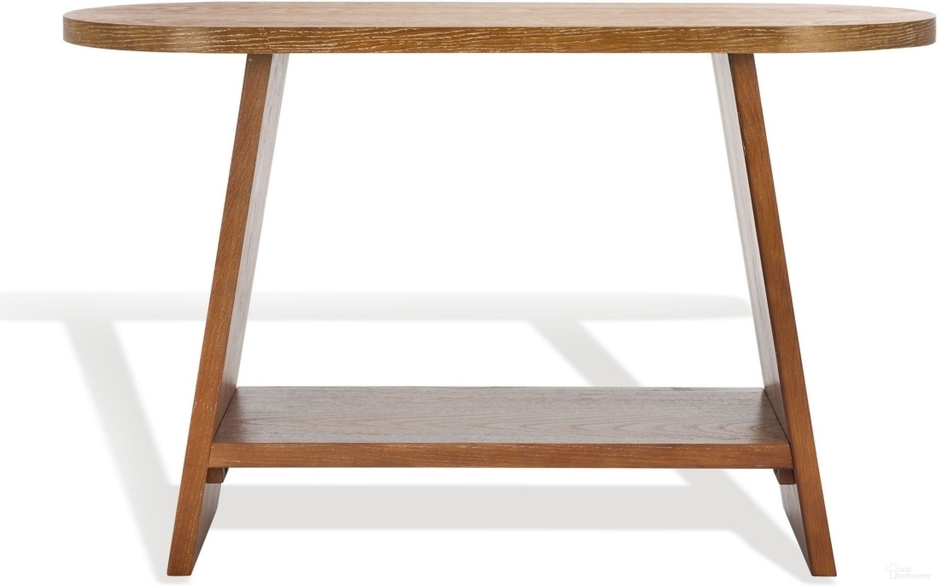 The appearance of Julianna Wood Console Table In Rustic Oak designed by Safavieh Couture in the modern / contemporary interior design. This rustic oak piece of furniture  was selected by 1StopBedrooms from Julianna Collection to add a touch of cosiness and style into your home. Sku: SFV2166A. Material: MDF.