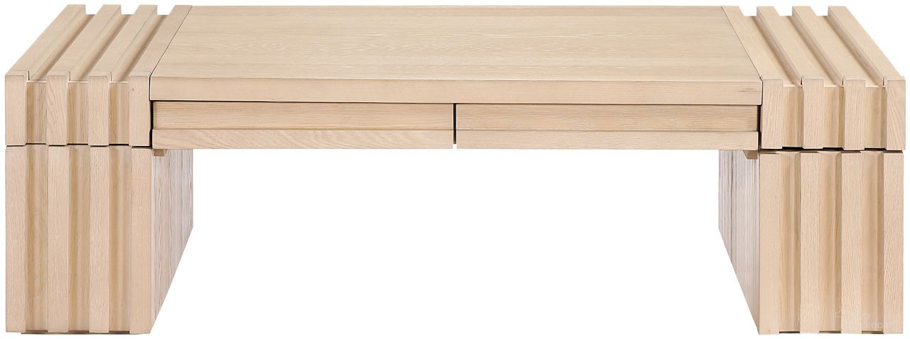 Julienne Dray Oak Veneer and Solid Wood Coffee Table In Natural