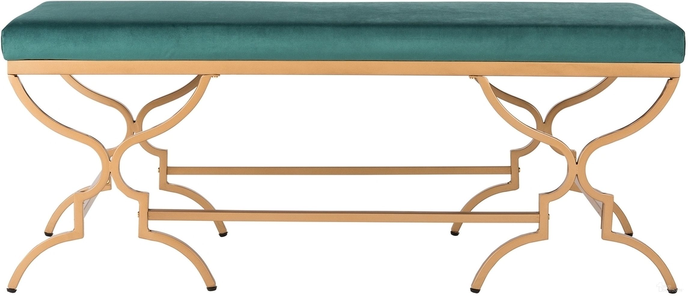 The appearance of Juliet Emerald and Gold Rectangular Bench designed by Safavieh in the modern / contemporary interior design. This emerald piece of furniture was selected by 1StopBedrooms from Juliet Collection to add a touch of cosiness and style into your home. Sku: BCH6203B. Material: Metal.