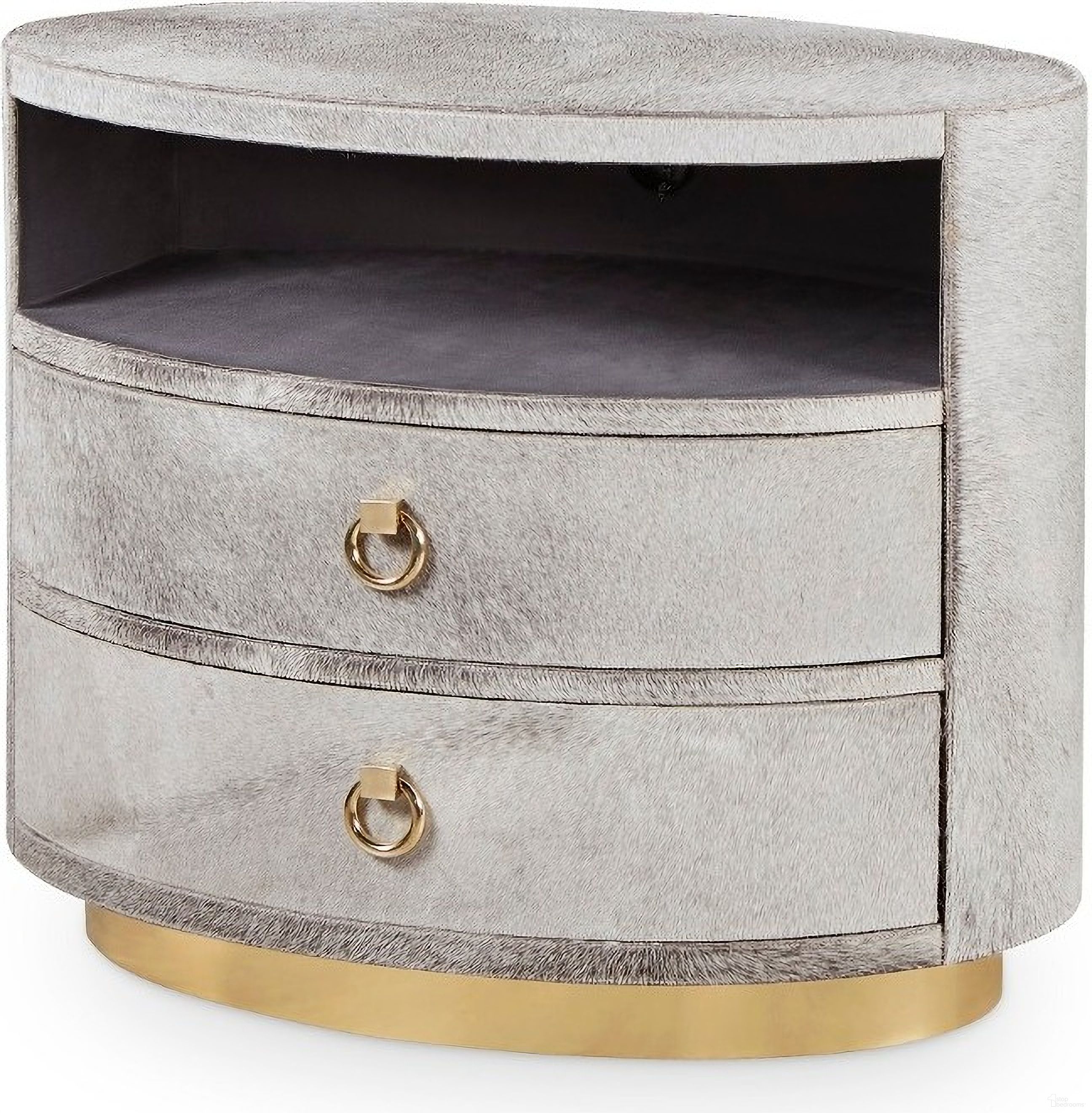 Julius 2-Drawer Side Table In Gray