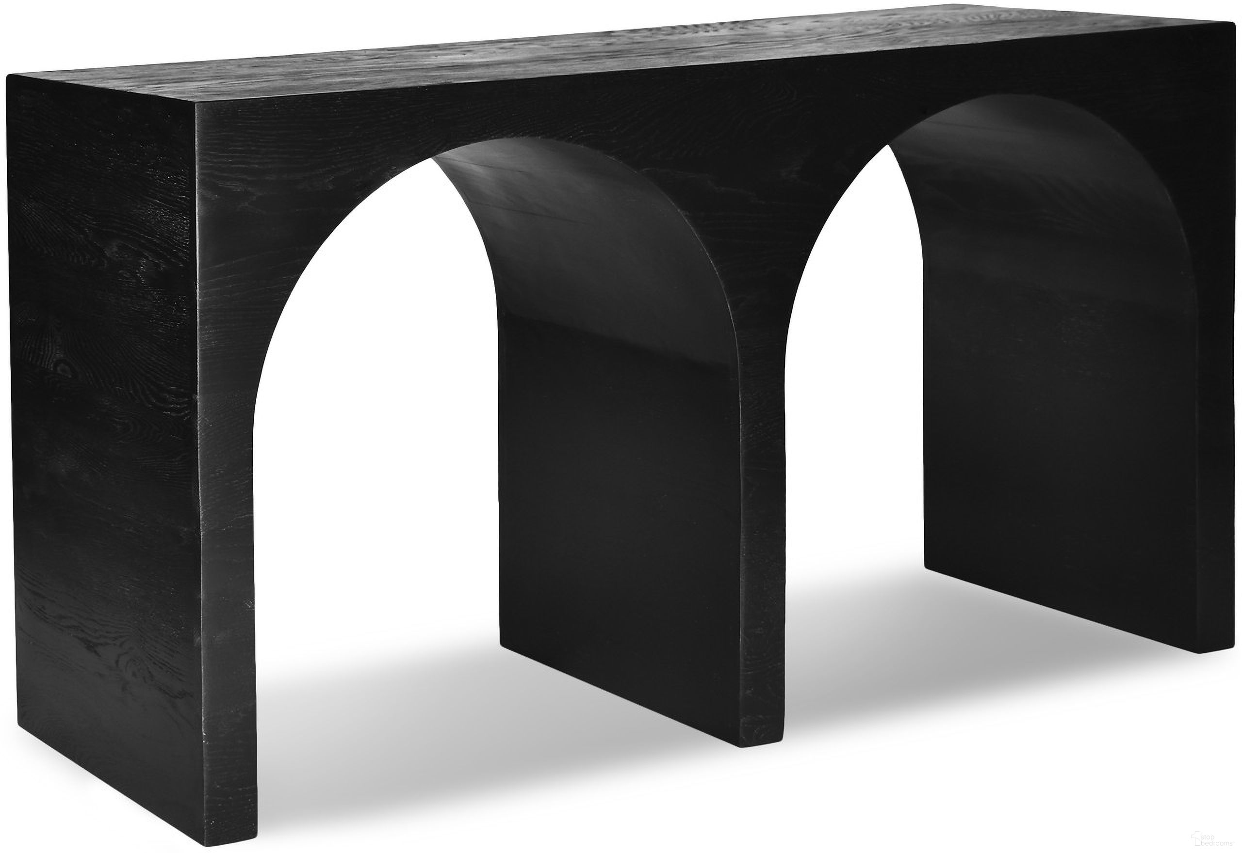 The appearance of June 54 Inch Console Table In Black Oak designed by Meridian in the transitional interior design. This black piece of furniture was selected by 1StopBedrooms from June Collection to add a touch of cosiness and style into your home. Sku: 458Black-T. Material: Wood.