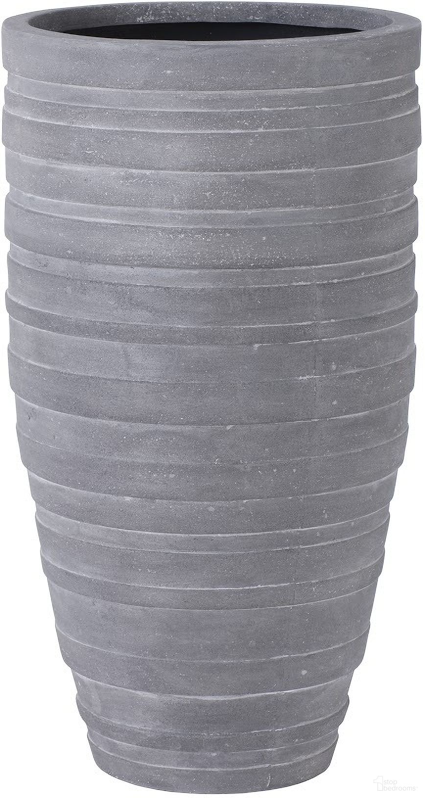 June Medium Slim Planter In Raw Gray