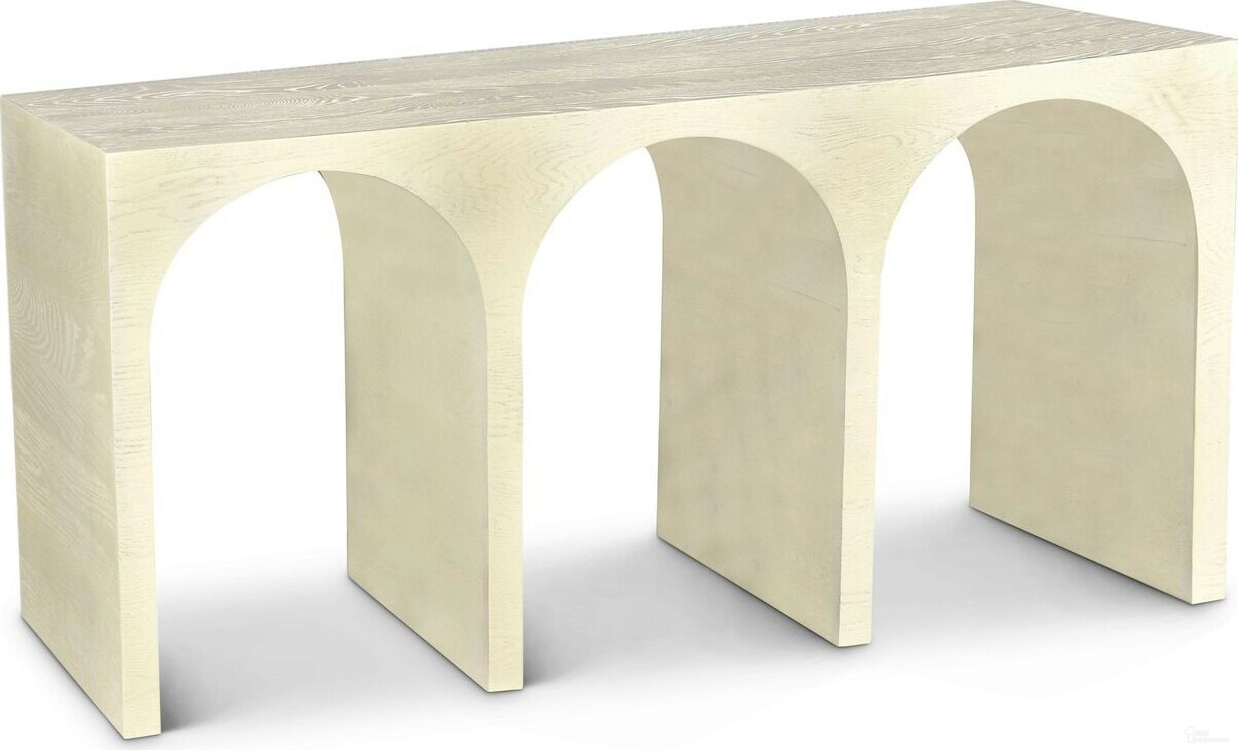 The appearance of June Oak 60-Inch Console Table In Cream designed by Meridian in the transitional interior design. This cream piece of furniture was selected by 1StopBedrooms from June Collection to add a touch of cosiness and style into your home. Sku: 459Cream-T. Material: Wood.