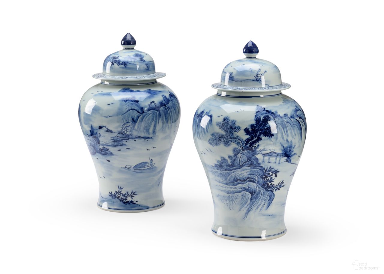The appearance of June Set of 2 In Blue designed by Wildwood in the  interior design. This blue piece of furniture  was selected by 1StopBedrooms from Wildwood Collection to add a touch of cosiness and style into your home. Sku: 301898. Material: Ceramic.