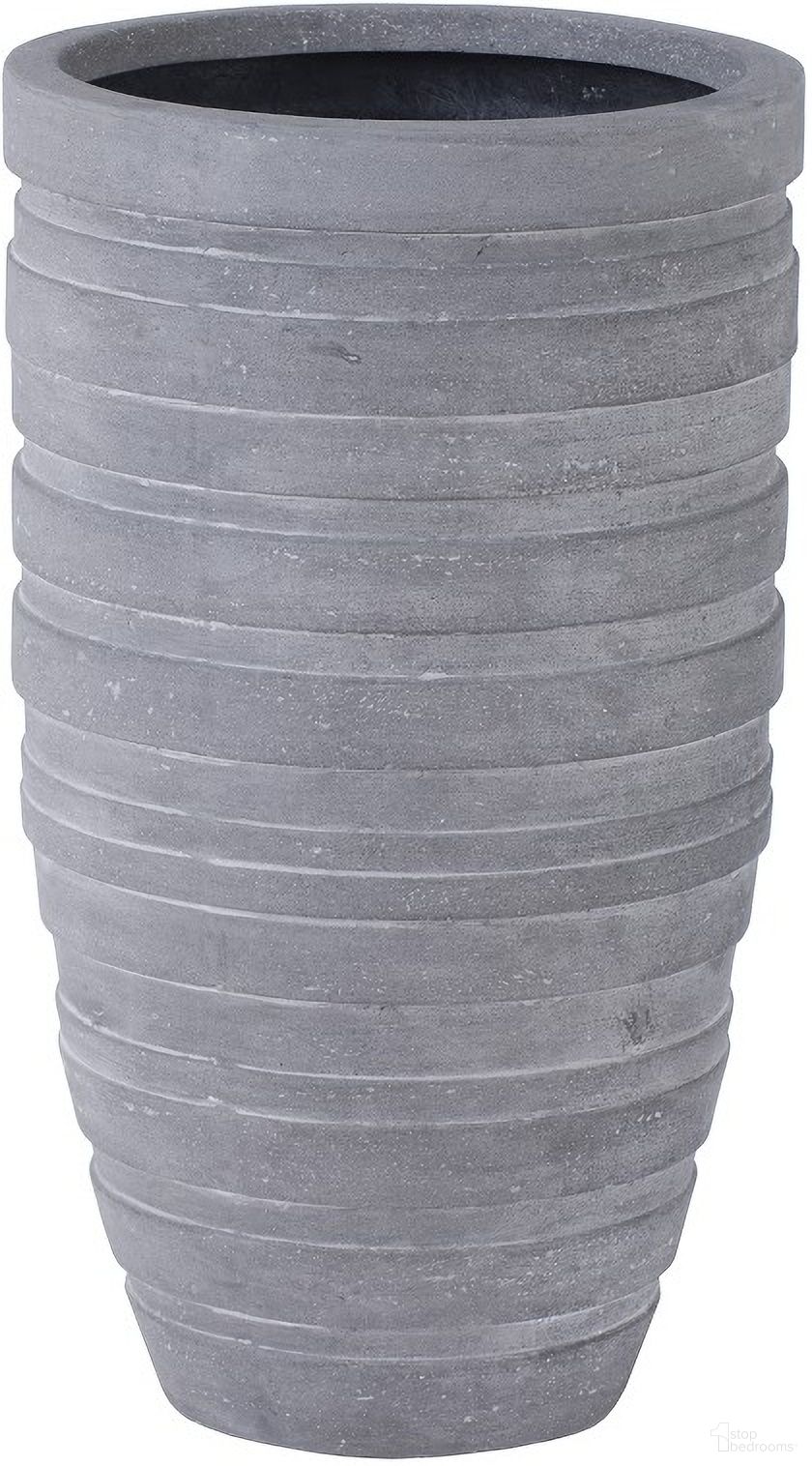 June Small Slim Planter In Raw Gray