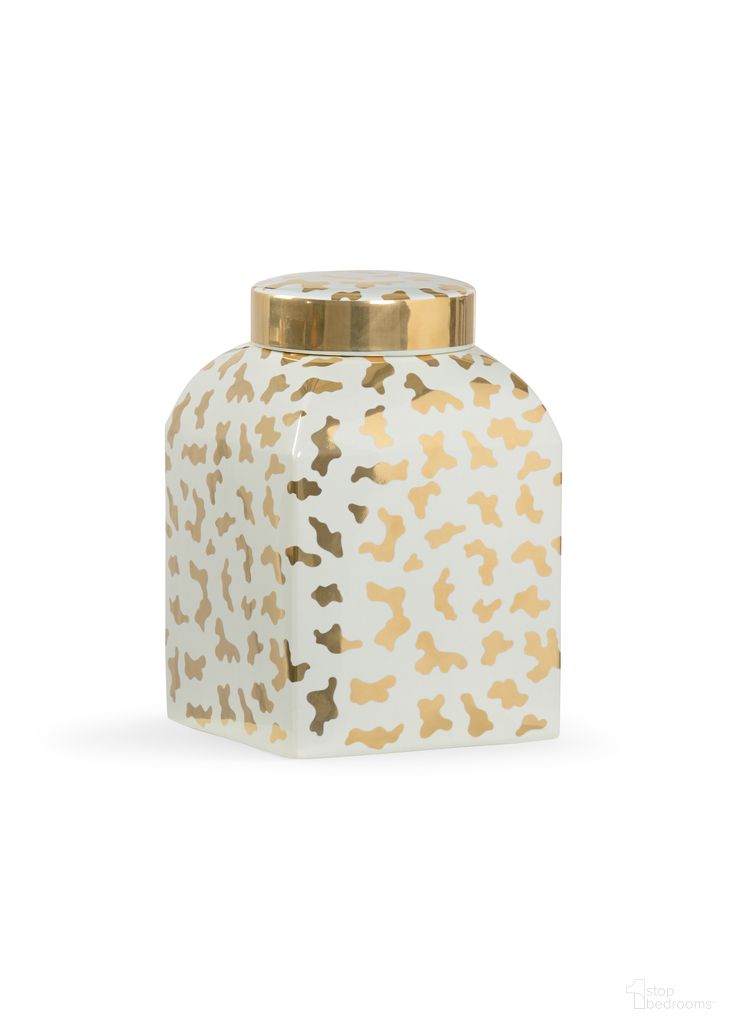 The appearance of Jungle Ginger Jar - Frostworks In Gold and Green designed by Chelsea House in the modern / contemporary interior design. This gold and green piece of furniture  was selected by 1StopBedrooms from Shayla Copas Collection to add a touch of cosiness and style into your home. Sku: 384900. Material: Ceramic.
