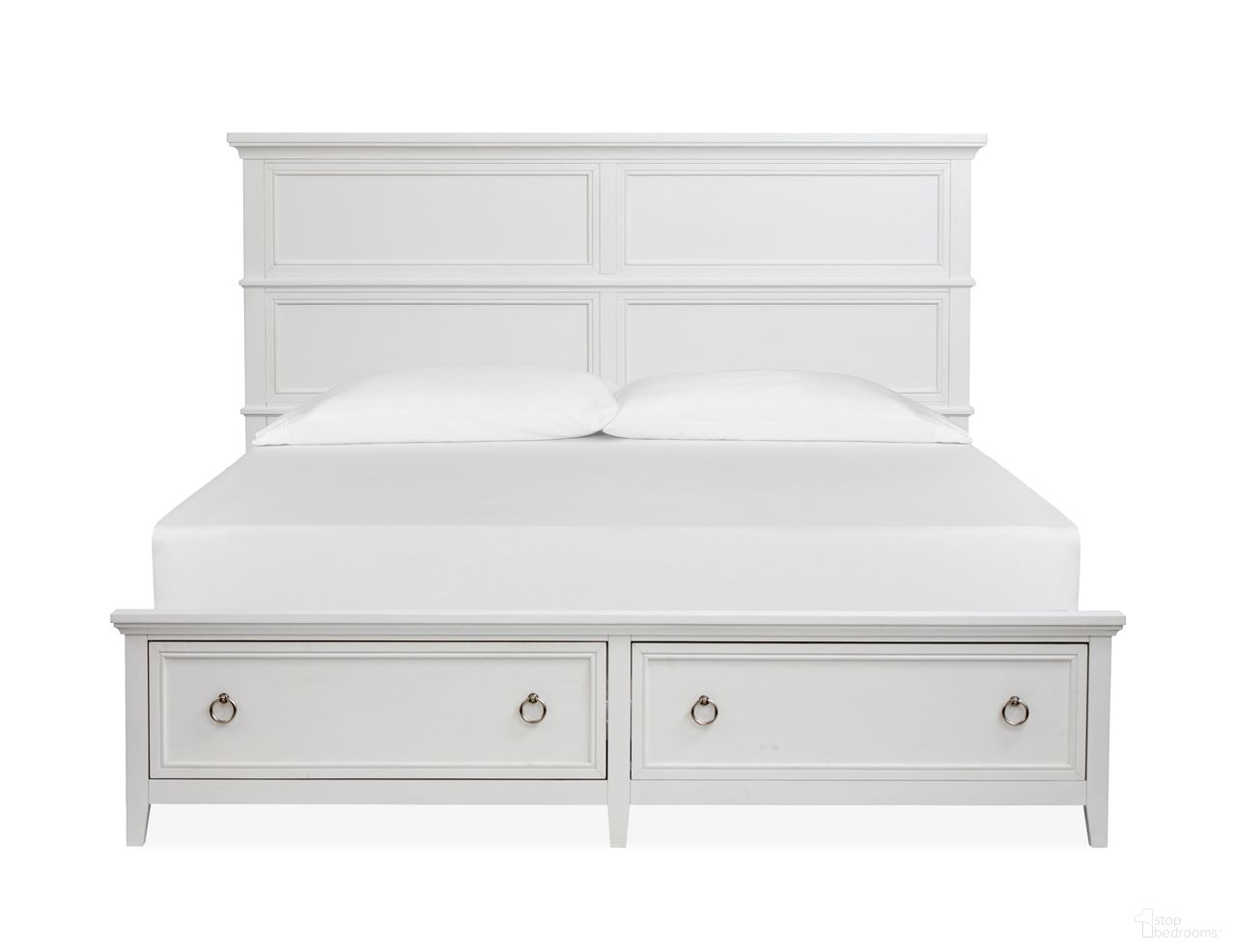 Juniper Hill King Panel Storage Bed In Whisper White