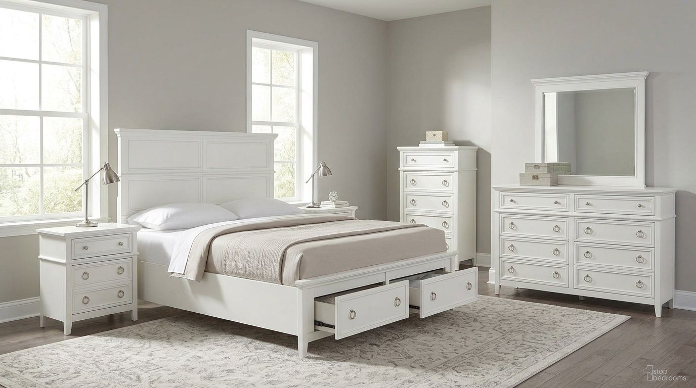 Juniper Hill Storage Bedroom Set In Whisper White