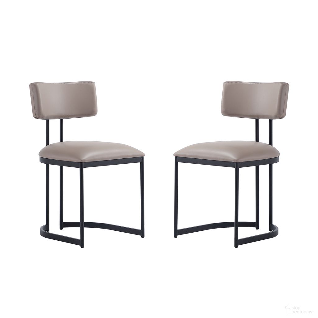 Juno Vegan Leather Metal Side Chair Set of 2 In Taupe