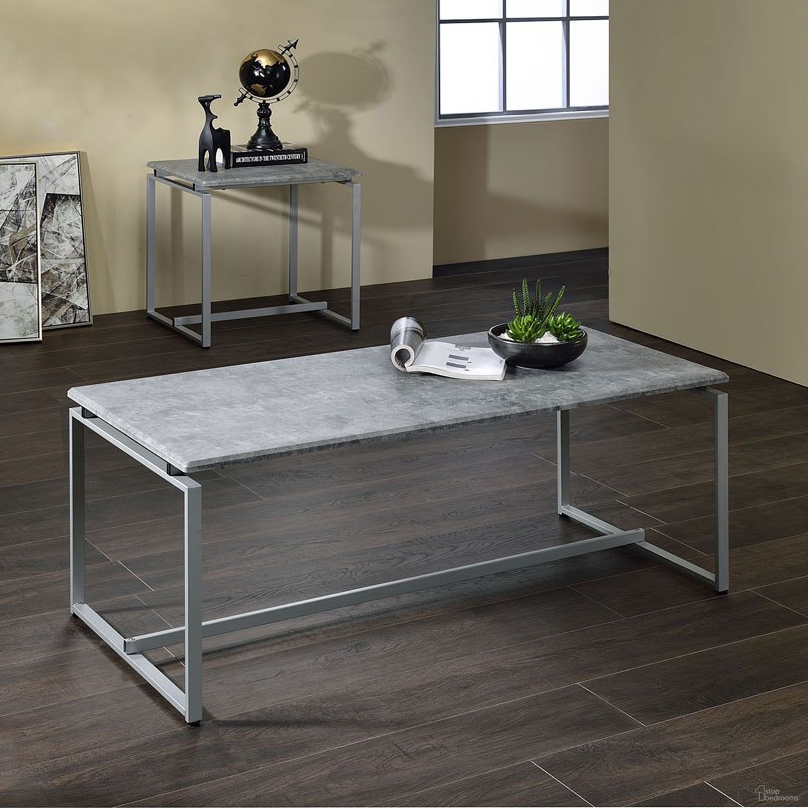 The appearance of Jurgen 3-Piece Occasional Table Set (Silver) designed by ACME in the industrial interior design. This silver piece of furniture was selected by 1StopBedrooms from Jurgen Collection to add a touch of cosiness and style into your home. Sku: 83235. Material: Metal.