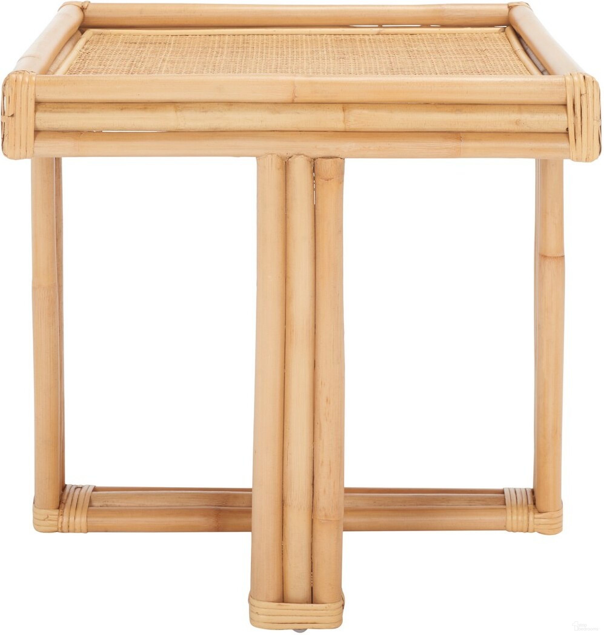 The appearance of Juri Square Accent Table in Natural designed by Safavieh in the coastal interior design. This natural piece of furniture  was selected by 1StopBedrooms from Juri Collection to add a touch of cosiness and style into your home. Sku: ACC6501A. Material: Rattan.