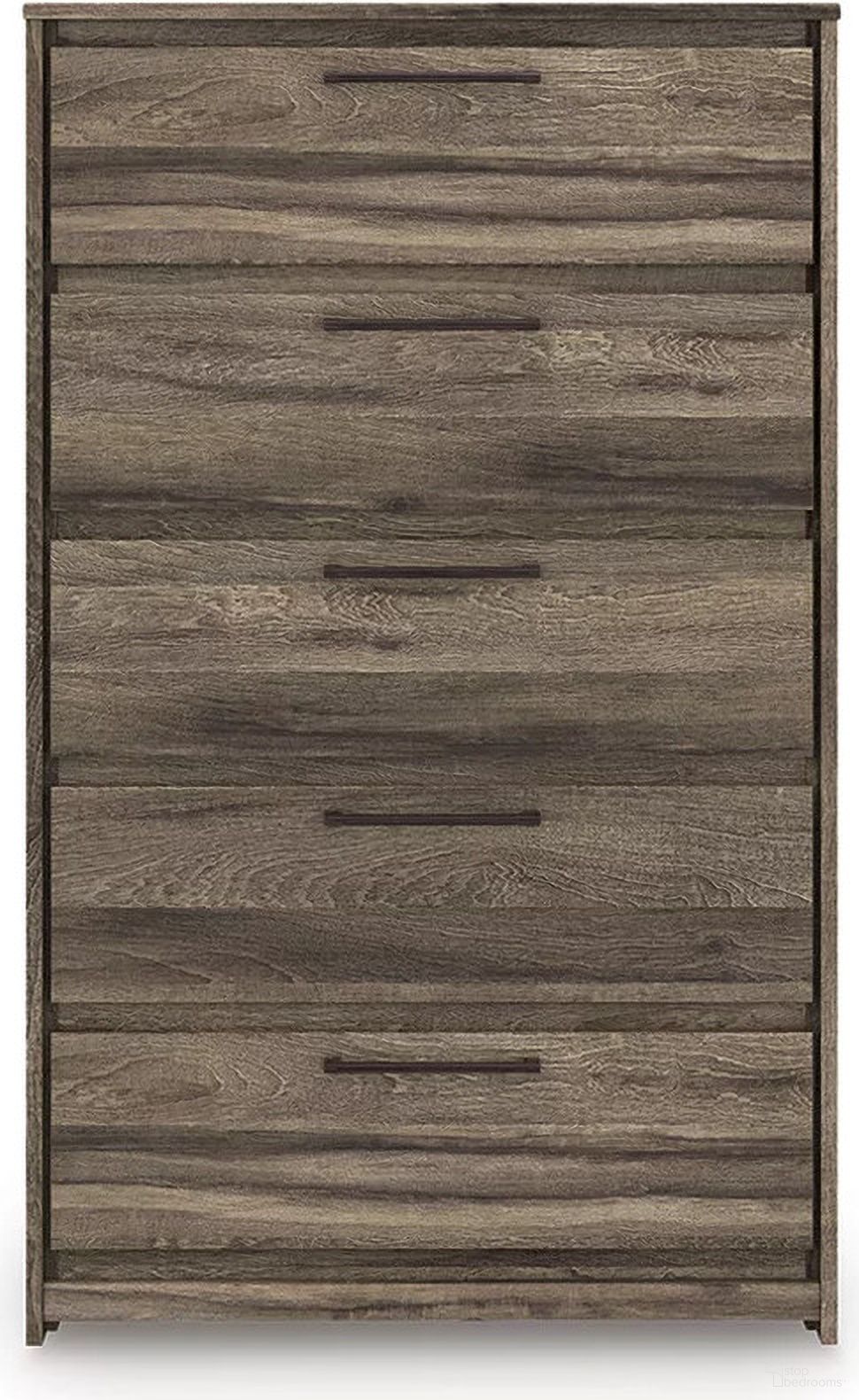 The appearance of Jusika Chest of Drawers In Brown designed by Signature Design by Ashley in the transitional interior design. This brown piece of furniture  was selected by 1StopBedrooms from Jusika Collection to add a touch of cosiness and style into your home. Sku: NCB2005-46. Material: Wood.