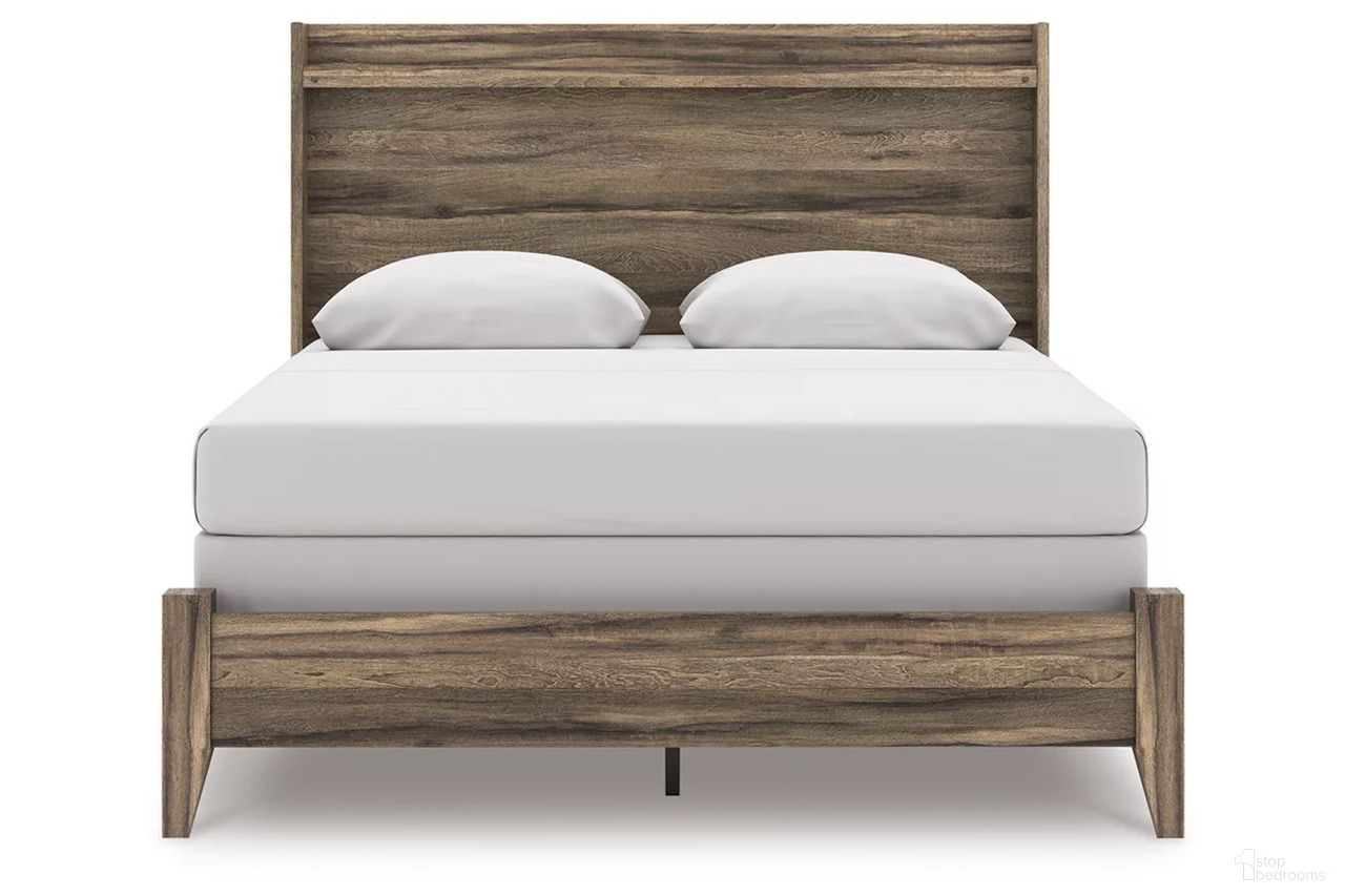 The appearance of Jusika Queen Panel Bed In Brown designed by Signature Design by Ashley in the transitional interior design. This brown piece of furniture was selected by 1StopBedrooms from Jusika Collection to add a touch of cosiness and style into your home. Sku: NCB2005-54;NCB2005-57. Bed Type: Panel Bed. Bed Size: Queen.