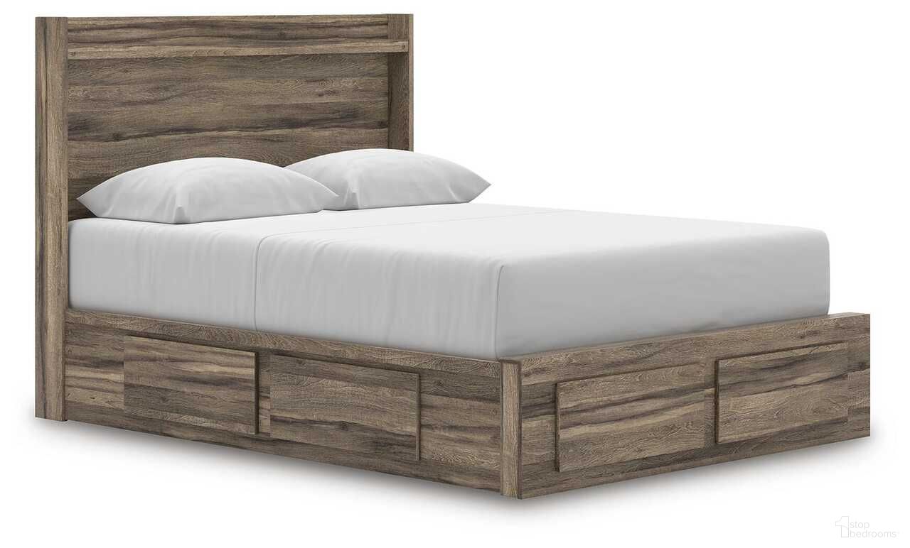 Jusika Queen Panel Storage Bed In Brown