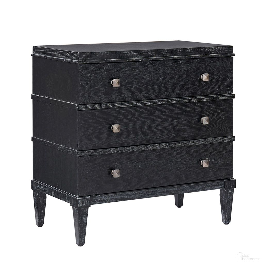 The appearance of Justin 3-Drawer Nightstand In Black designed by Karat Home in the modern / contemporary interior design. This black piece of furniture was selected by 1StopBedrooms from Justin Collection to add a touch of cosiness and style into your home. Sku: NSLS1236-BLK. Material: Engineered Wood.
