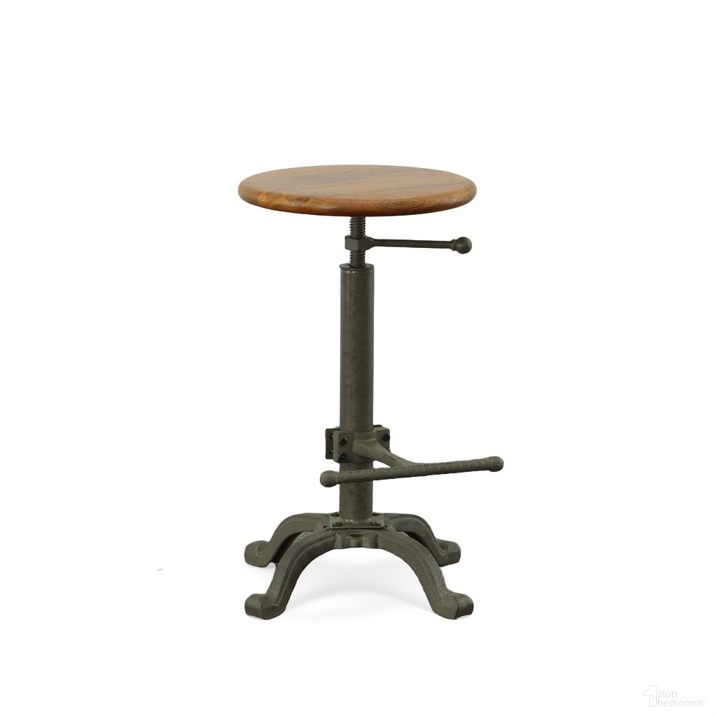 The appearance of Justin Adjustable Barstool In Chestnut Seat and Industrial Base designed by Carolina Living in the industrial interior design. This chestnut and industrial piece of furniture  was selected by 1StopBedrooms from Justin Collection to add a touch of cosiness and style into your home. Sku: CF4200WT-CHEIND. Material: Mango Wood.