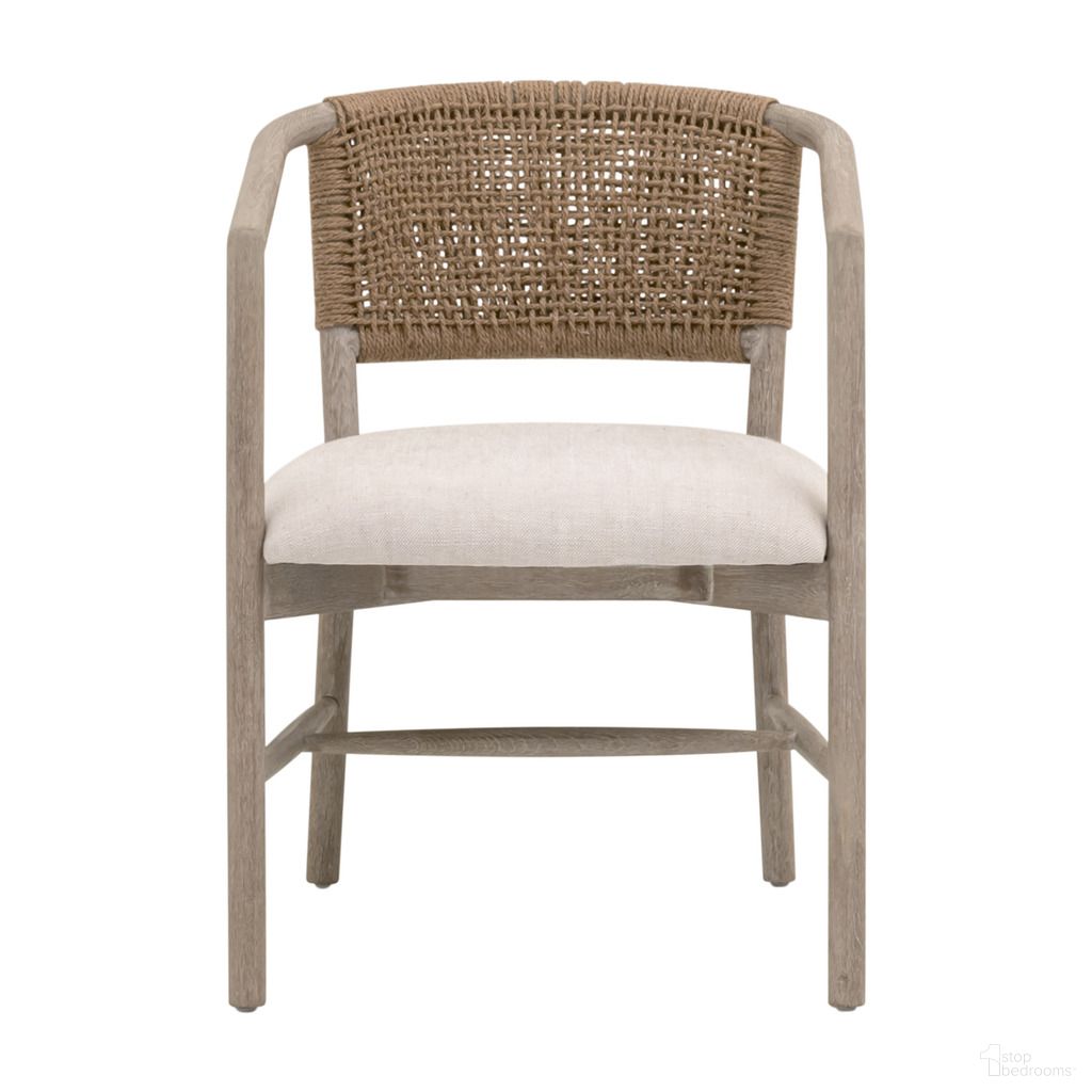 Juxtaposition Accent Chair In Bisque and Natural Gray Oak - Set of 2