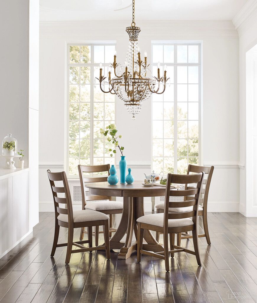 Kafe 44 Inch Round Dining Room Set In Latte