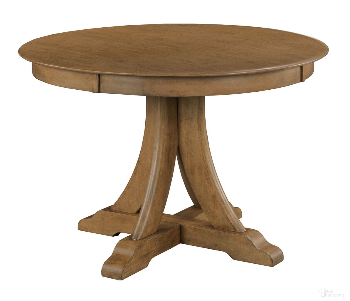 The appearance of Kafe 44 Inch Round Quad Table In Latte designed by Kincaid in the transitional interior design. This latte piece of furniture was selected by 1StopBedrooms from Kafe Collection to add a touch of cosiness and style into your home. Sku: 317-705L. Table Base Style: Pedestal. Table Top Shape: Round. Size: 44". Material: Alder Solid.