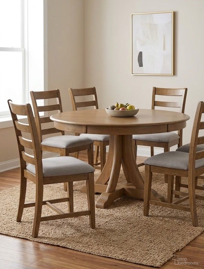 Kafe 54 Inch Round Dining Room Set In Latte