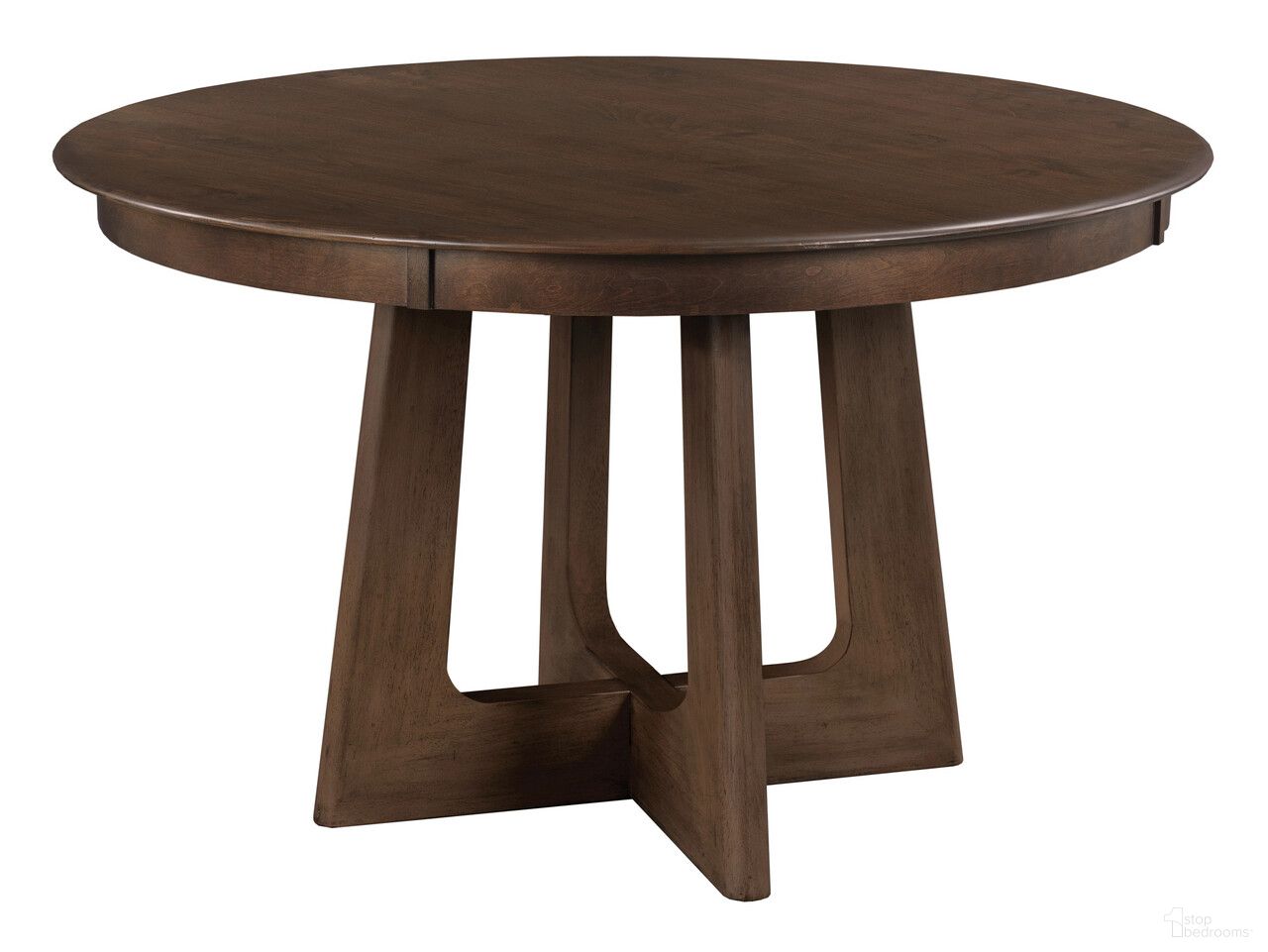 Kafe 54 Inch Round Pedestal Table In Mocha