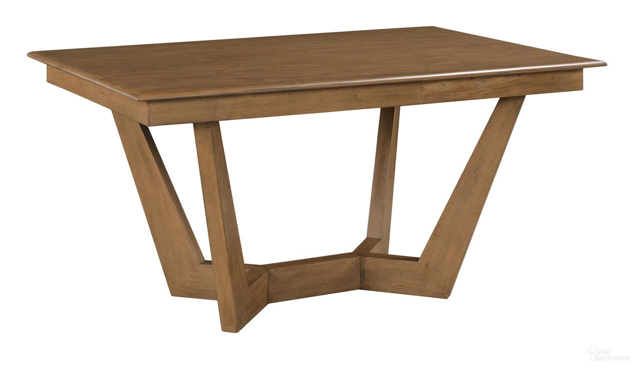 The appearance of Kafe 60 Inch Rectangular Trestle Table In Latte designed by Kincaid in the transitional interior design. This latte piece of furniture was selected by 1StopBedrooms from Kafe Collection to add a touch of cosiness and style into your home. Sku: 317-746LP. Table Base Style: Trestle. Table Top Shape: Rectangular. Size: 38" x 60". Material: Alder Solid.