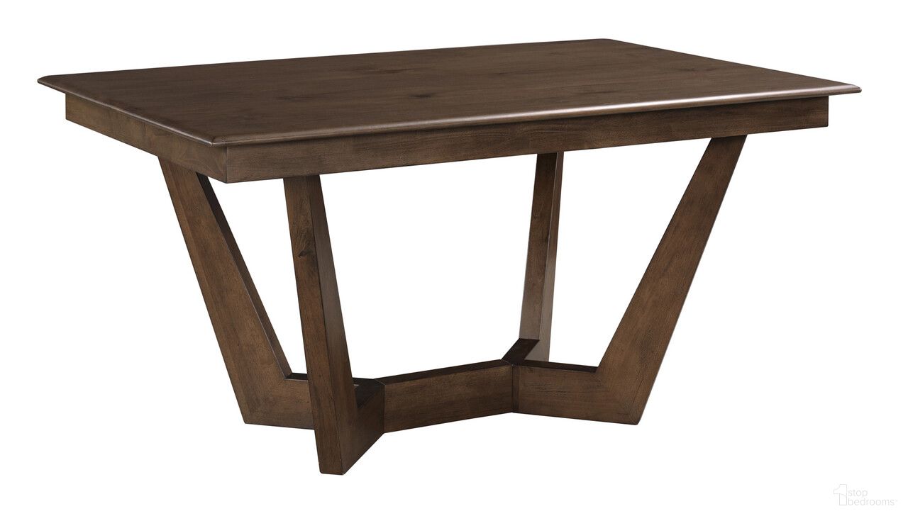 The appearance of Kafe 60 Inch Rectangular Trestle Table In Mocha designed by Kincaid in the transitional interior design. This mocha piece of furniture was selected by 1StopBedrooms from Kafe Collection to add a touch of cosiness and style into your home. Sku: 317-746MP. Table Base Style: Trestle. Table Top Shape: Rectangular. Size: 38" x 60". Material: Alder Solid.