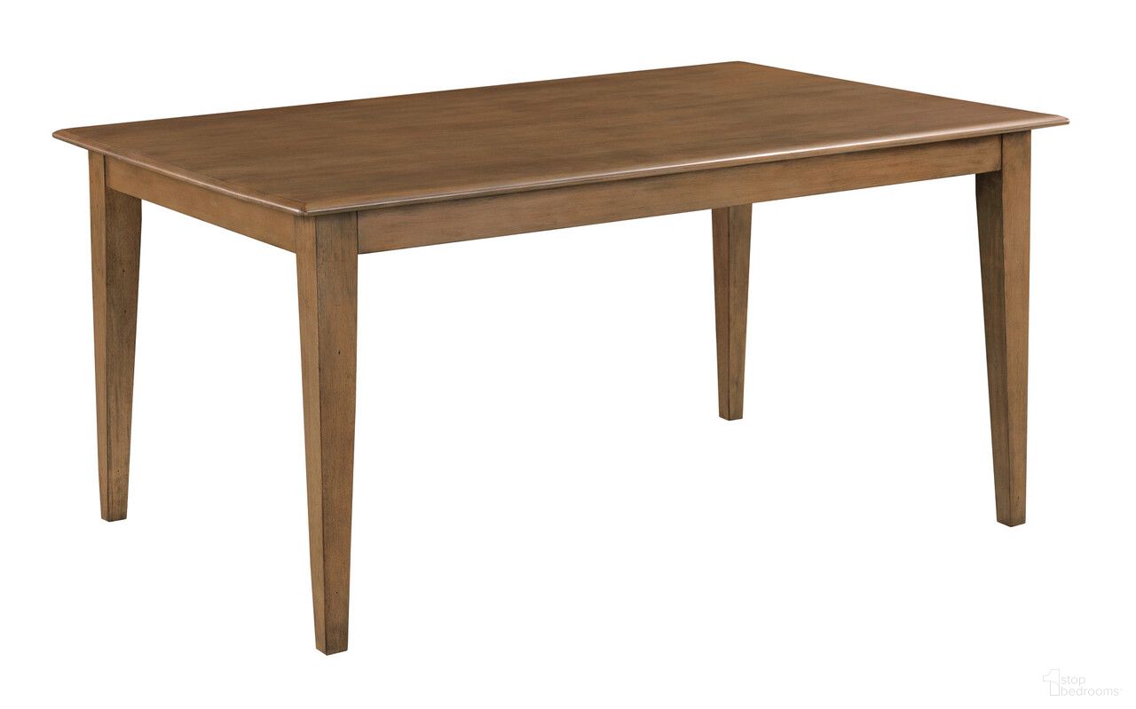 The appearance of Kafe 60 Inch Rectangular Leg Table In Latte designed by Kincaid in the transitional interior design. This latte piece of furniture was selected by 1StopBedrooms from Kafe Collection to add a touch of cosiness and style into your home. Sku: 317-744L. Table Base Style: Legs. Table Top Shape: Rectangular. Size: 38" x 60". Material: Alder Solid.