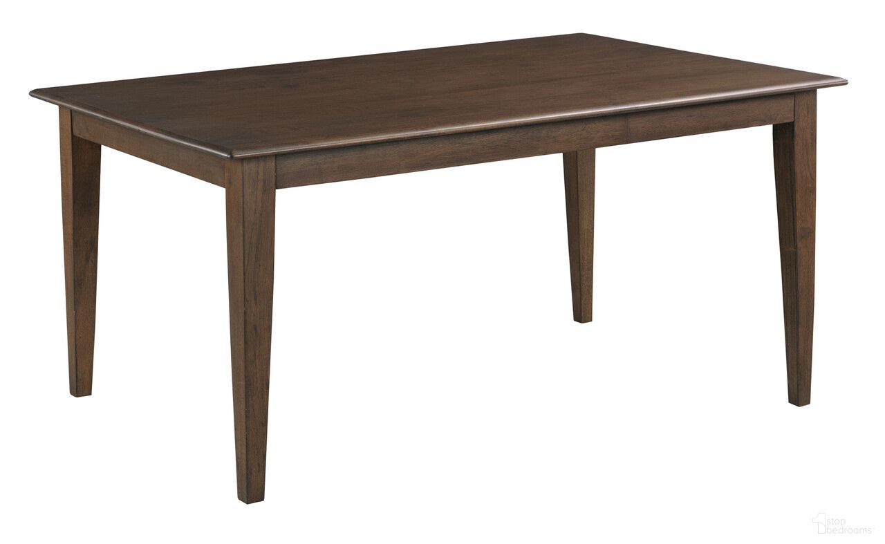 The appearance of Kafe 60 Inch Rectangular Leg Table In Mocha designed by Kincaid in the transitional interior design. This mocha piece of furniture was selected by 1StopBedrooms from Kafe Collection to add a touch of cosiness and style into your home. Sku: 317-744M. Table Base Style: Legs. Table Top Shape: Rectangular. Size: 38" x 60". Material: Alder Solid.