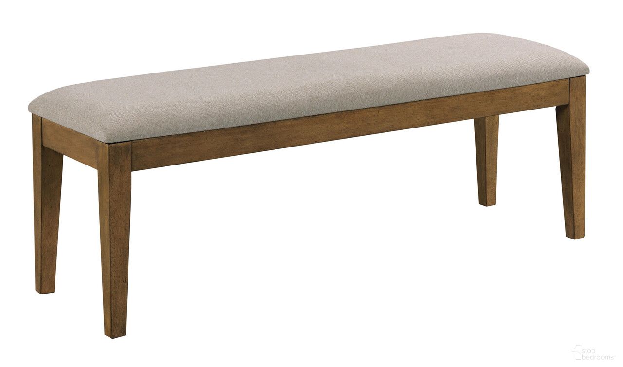 The appearance of Kafe Upholstered Dining Bench In Latte designed by Kincaid in the transitional interior design. This latte piece of furniture was selected by 1StopBedrooms from Kafe Collection to add a touch of cosiness and style into your home. Sku: 317-480L. Material: Alder Solid.