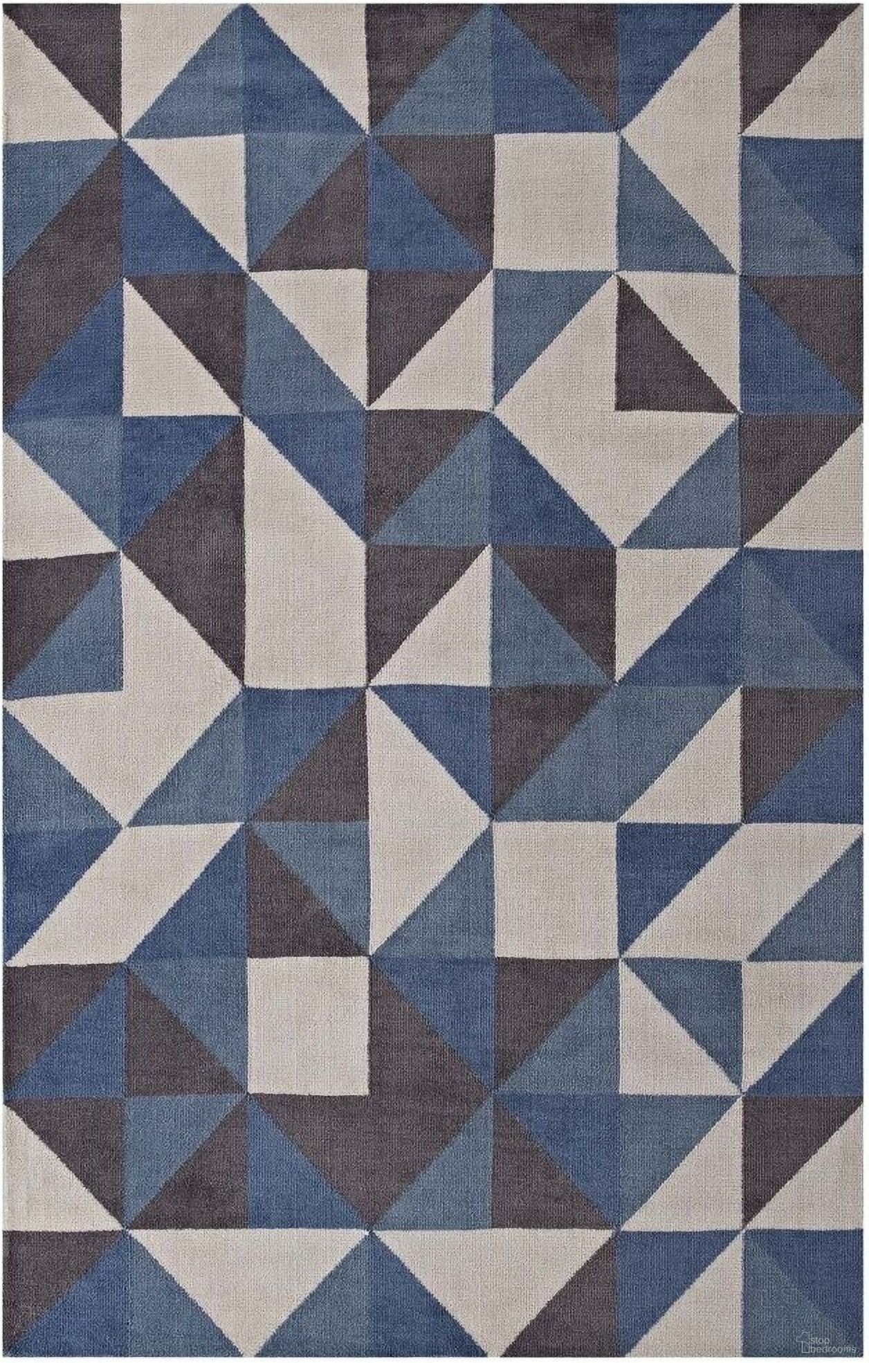 Kahula Geometric Triangle Mosaic 5X8 Area Rug In Gray