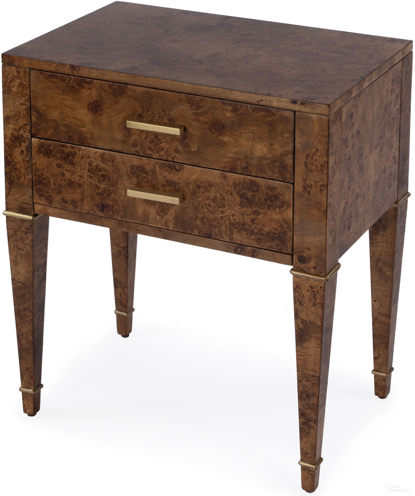 Kai 2 Drawer End Table In Light Brown