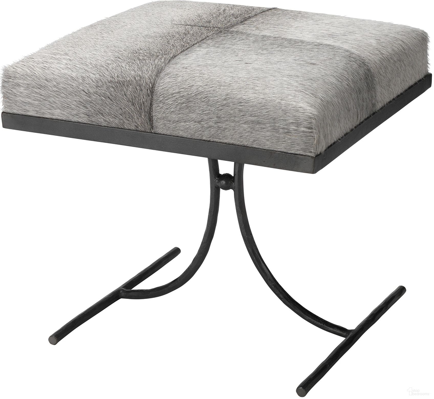 The appearance of Kai Hide Stool In Grey designed by Jamie Young Company in the transitional interior design. This grey piece of furniture was selected by 1StopBedrooms from Kai Collection to add a touch of cosiness and style into your home. Sku: 20KAI-STOOL. Material: Leather.