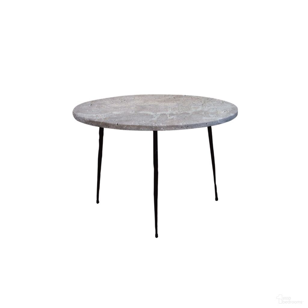 The appearance of Kaii Low End Table Hammered Edge/Black Iron Legs In Grey designed by Mobital in the modern / contemporary interior design. This grey piece of furniture  was selected by 1StopBedrooms from Kaii Collection to add a touch of cosiness and style into your home. Sku: WEN-KAII-GRSS-LOW. Material: Marble.
